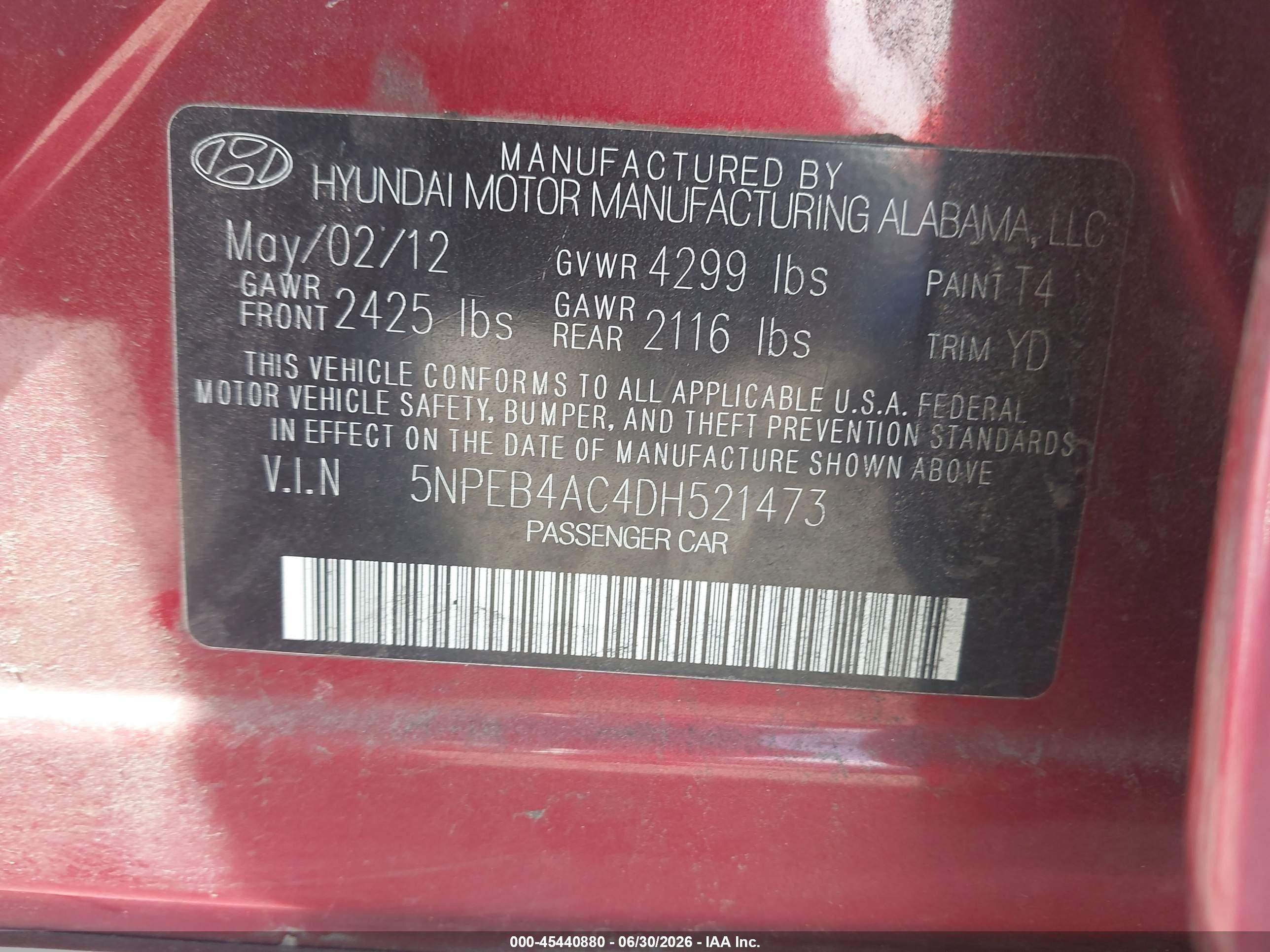 2013 Hyundai Sonata Gls Red vin: 5NPEB4AC4DH521473