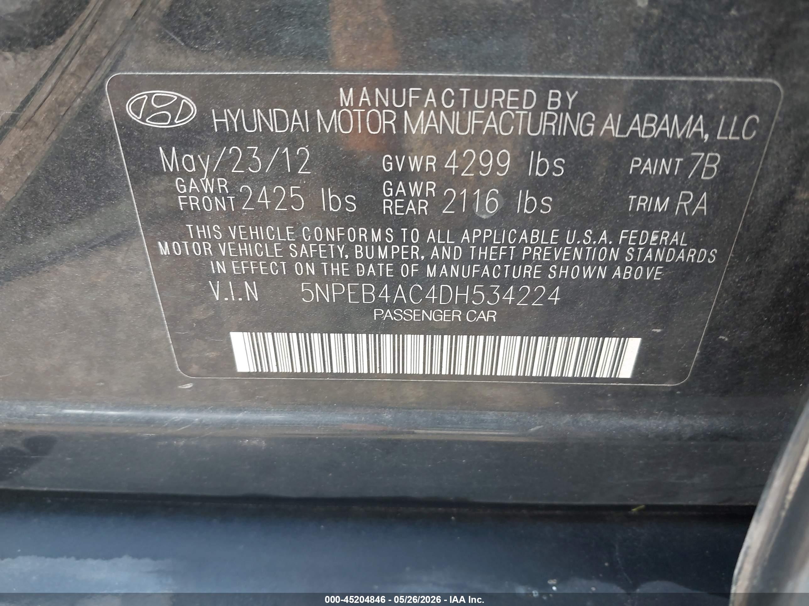 2013 Hyundai Sonata Gls Black vin: 5NPEB4AC4DH534224