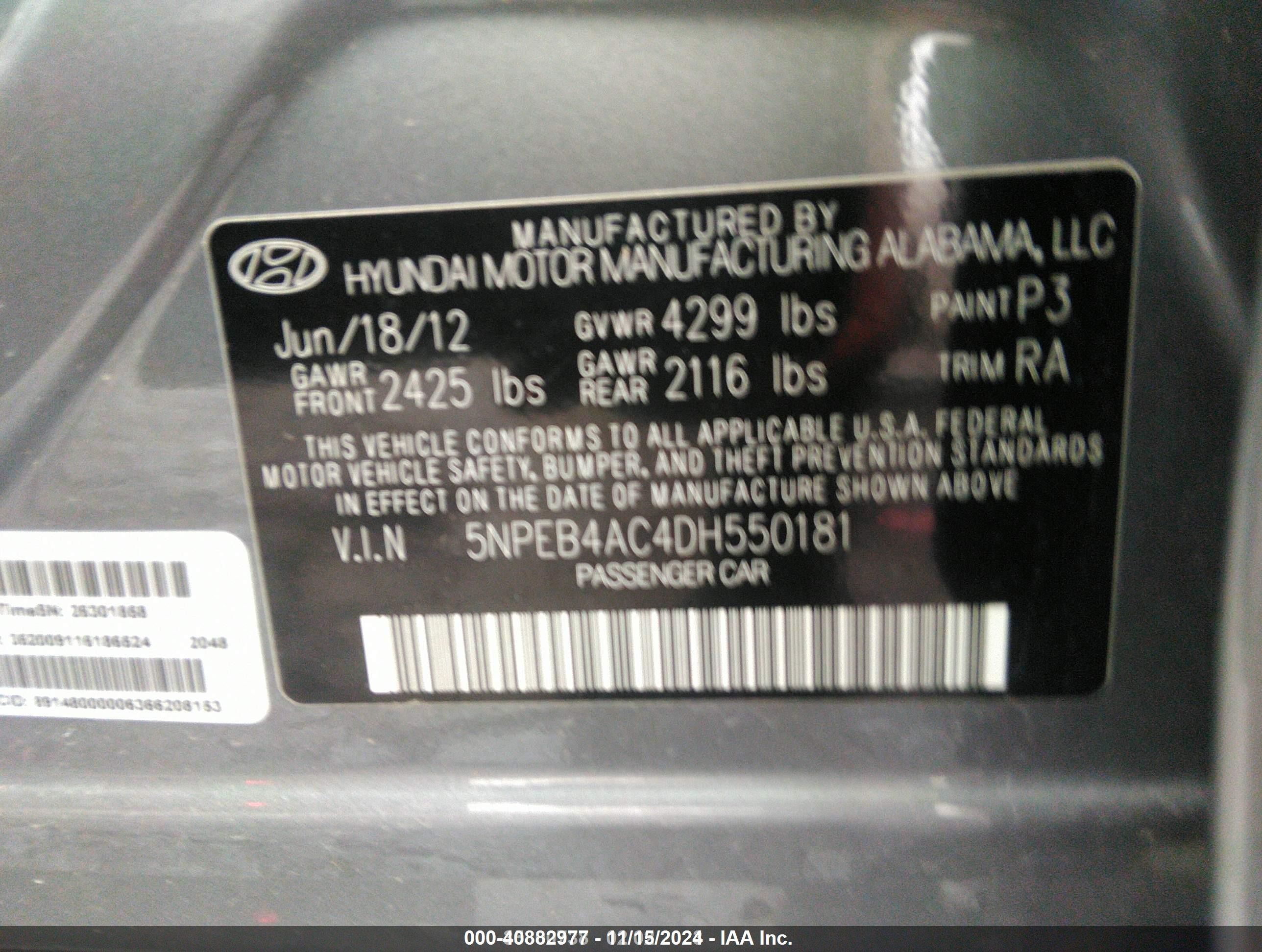 2013 Hyundai Sonata Gls Gray vin: 5NPEB4AC4DH550181