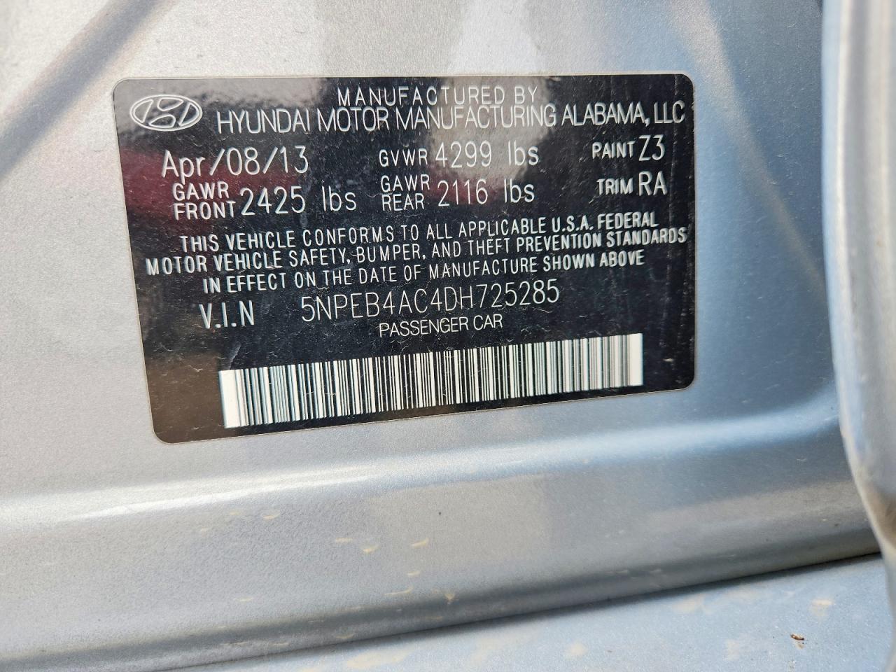 2013 Hyundai Sonata Gls Синий vin: 5NPEB4AC4DH725285