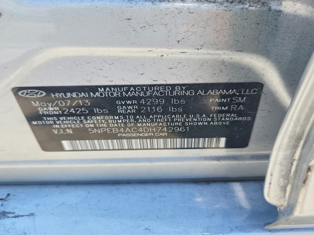2013 Hyundai Sonata Gls Silver vin: 5NPEB4AC4DH742961