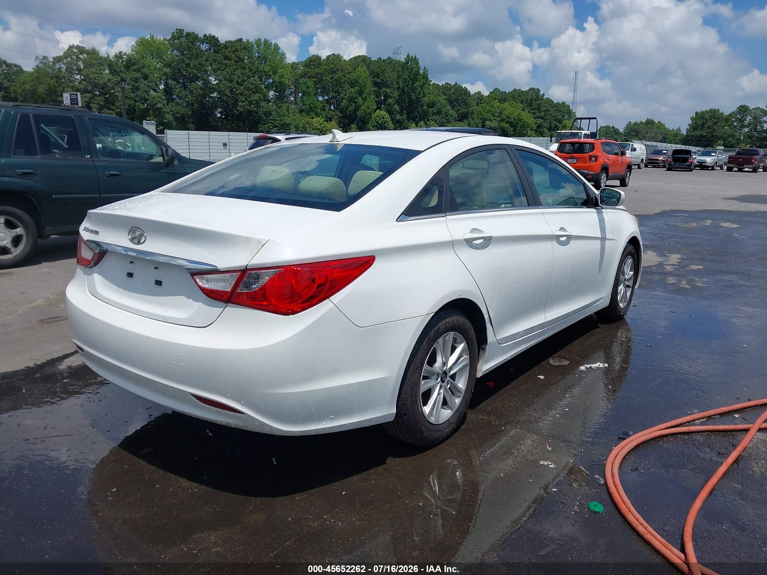 2013 Hyundai Sonata Gls White vin: 5NPEB4AC4DH751059