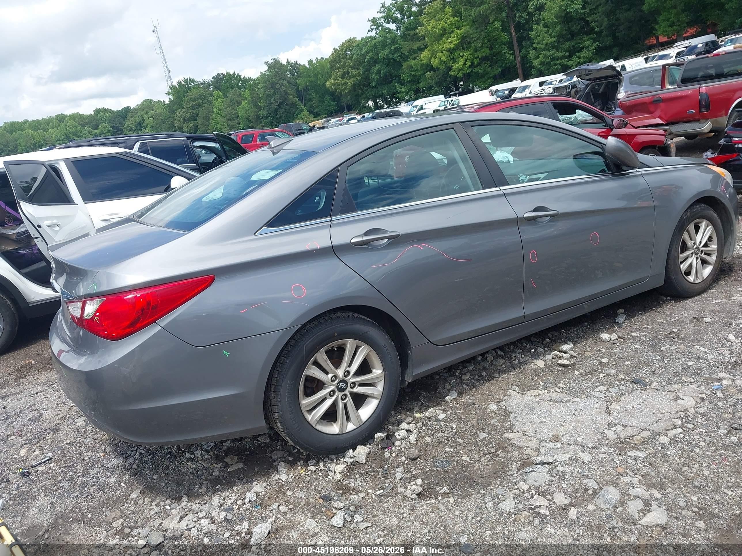 2013 Hyundai Sonata Gls Gray vin: 5NPEB4AC4DH752325