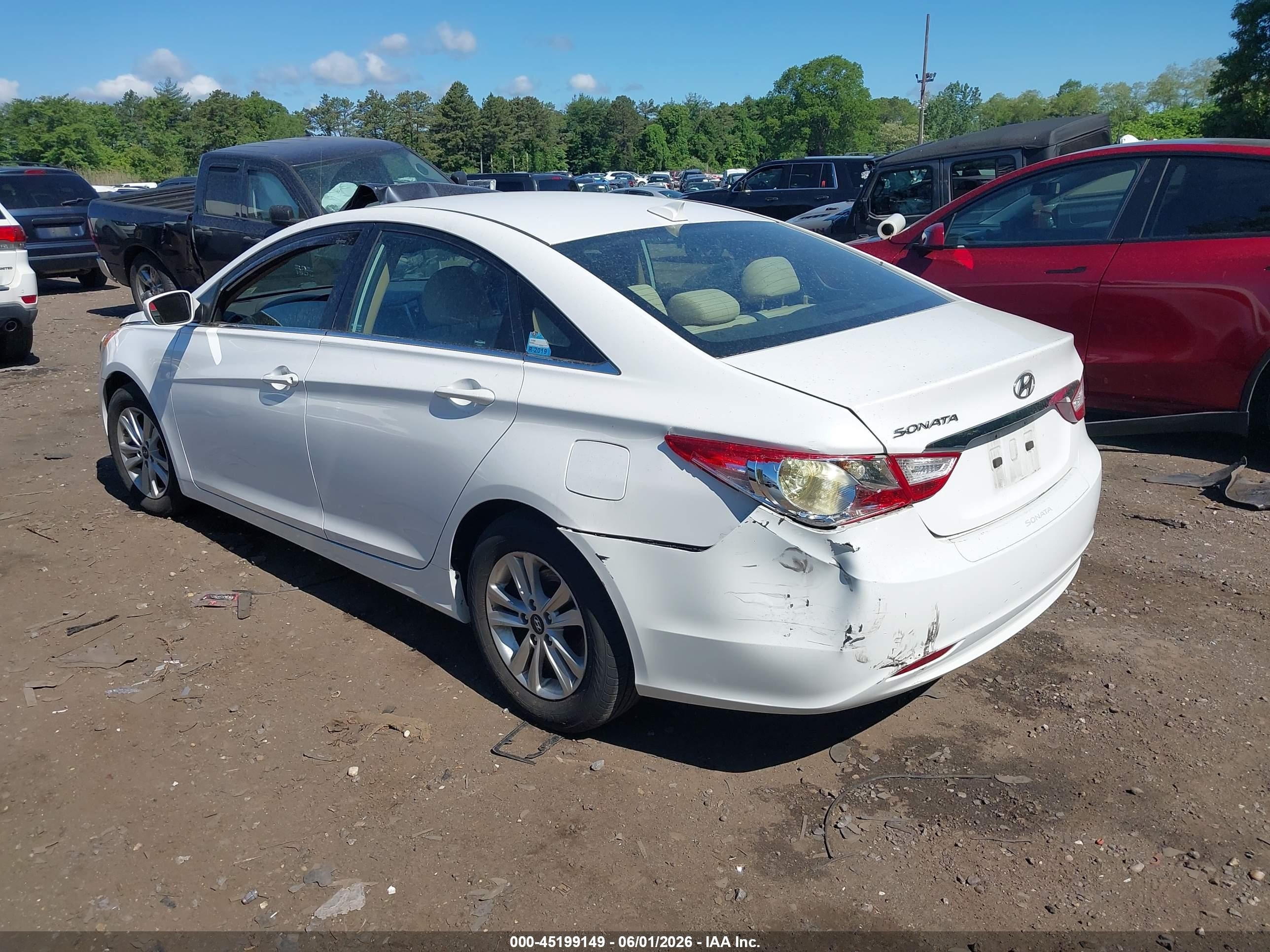 2013 Hyundai Sonata Gls White vin: 5NPEB4AC4DH782795
