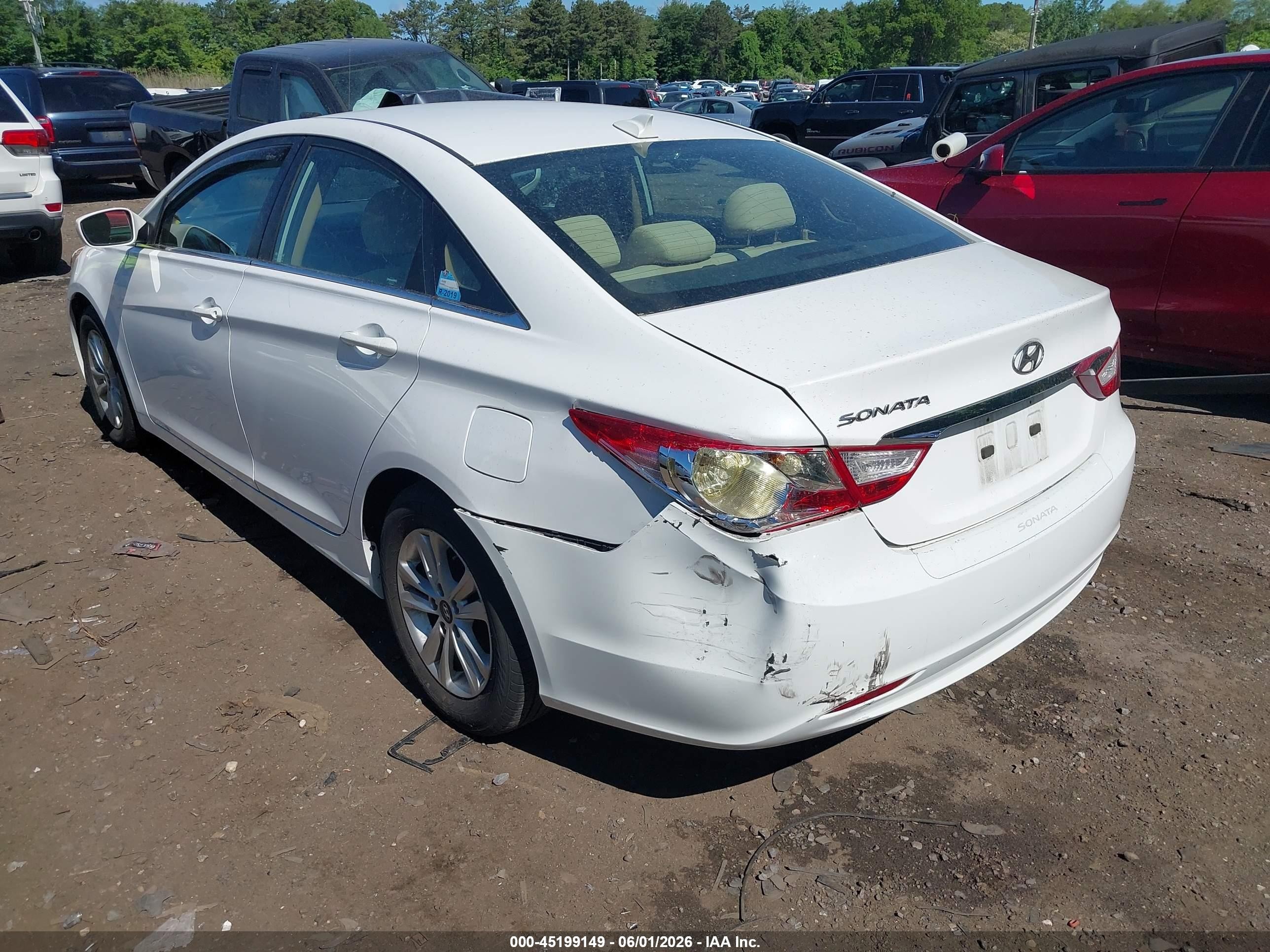 2013 Hyundai Sonata Gls White vin: 5NPEB4AC4DH782795
