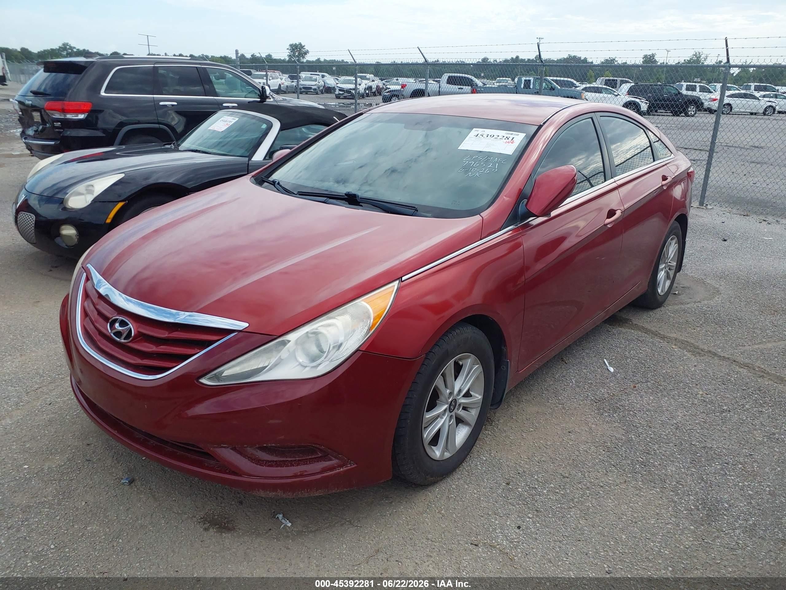 2013 Hyundai Sonata Gls Red vin: 5NPEB4AC4DH796521