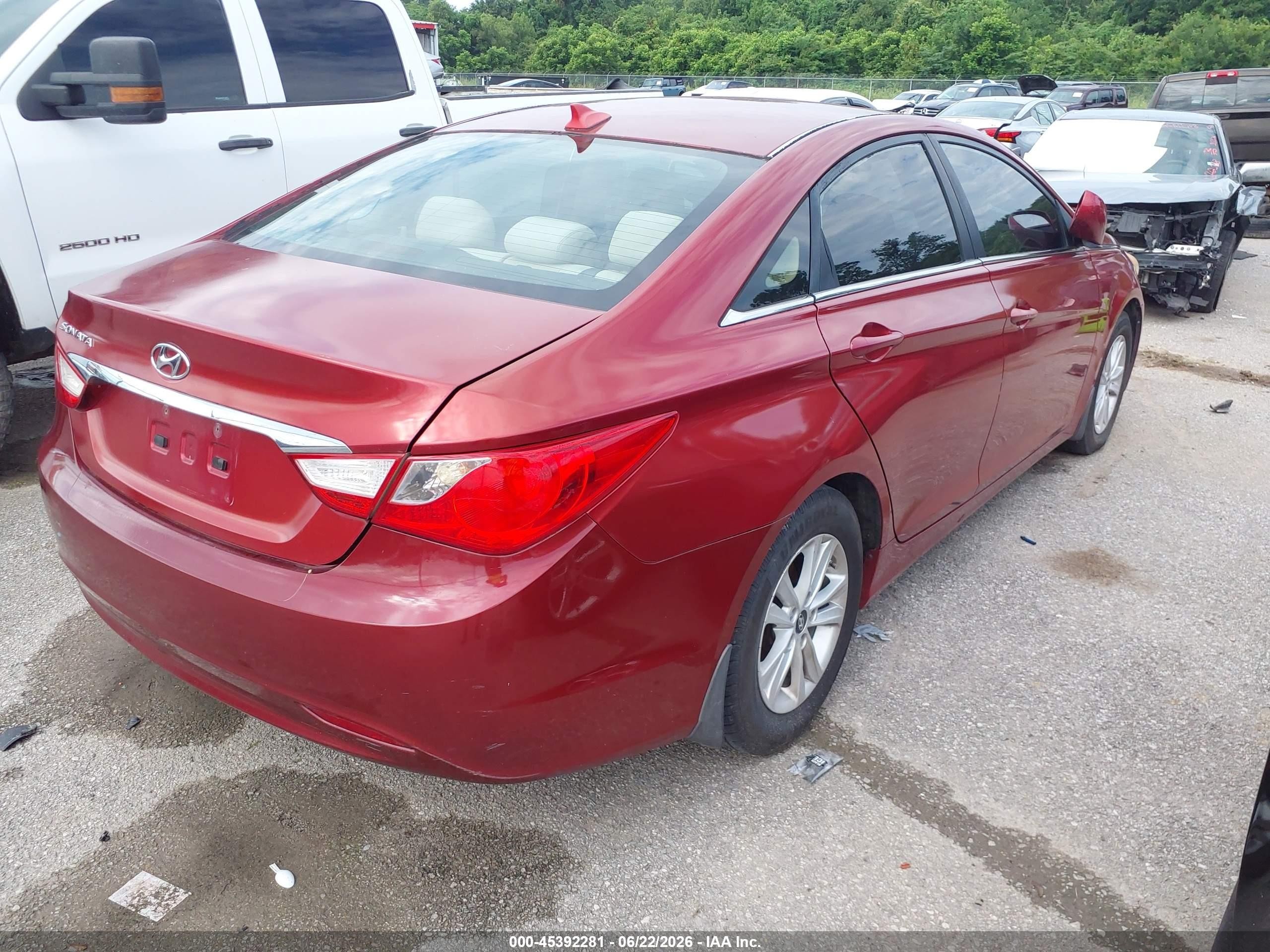2013 Hyundai Sonata Gls Red vin: 5NPEB4AC4DH796521