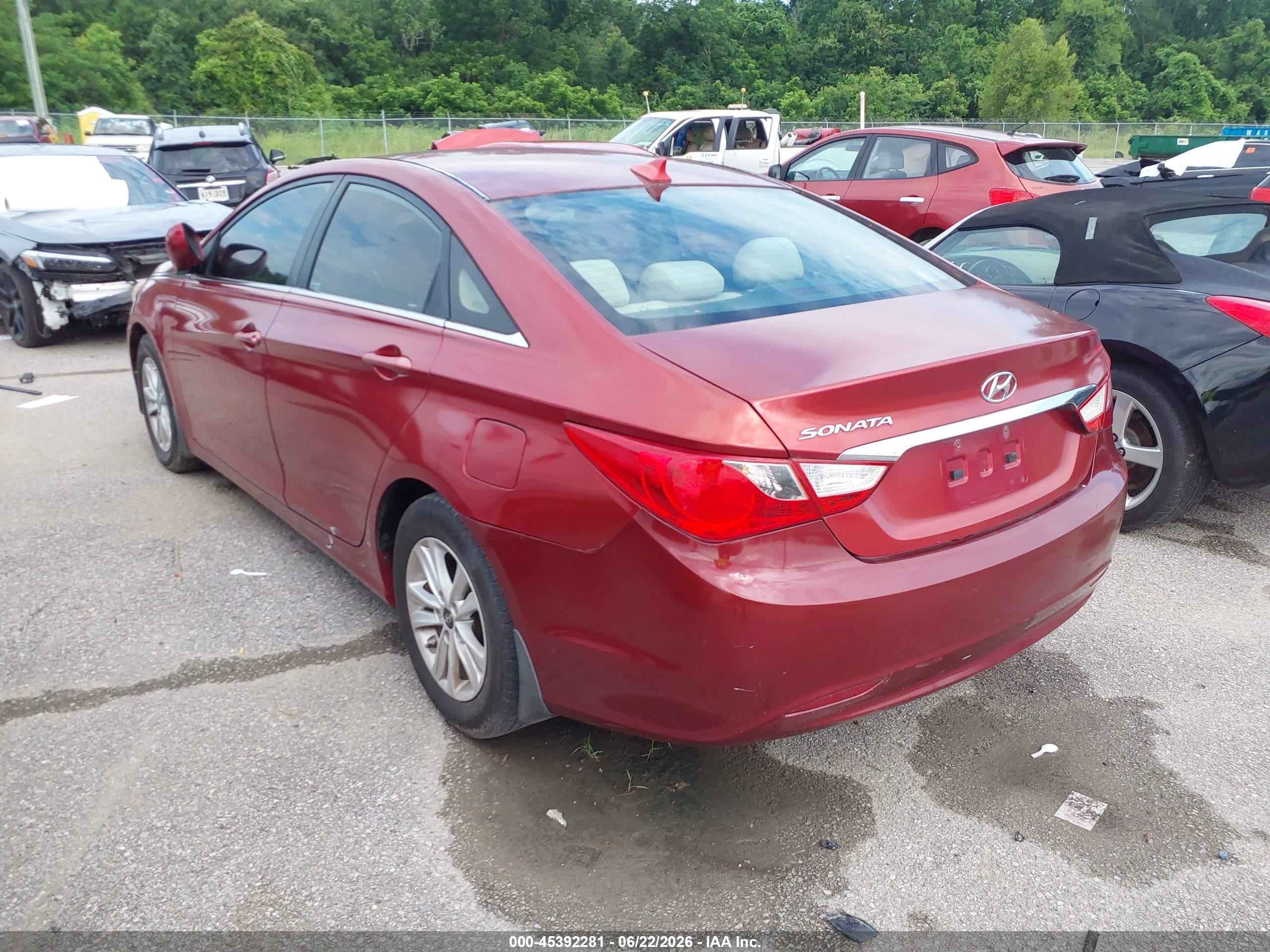 2013 Hyundai Sonata Gls Red vin: 5NPEB4AC4DH796521