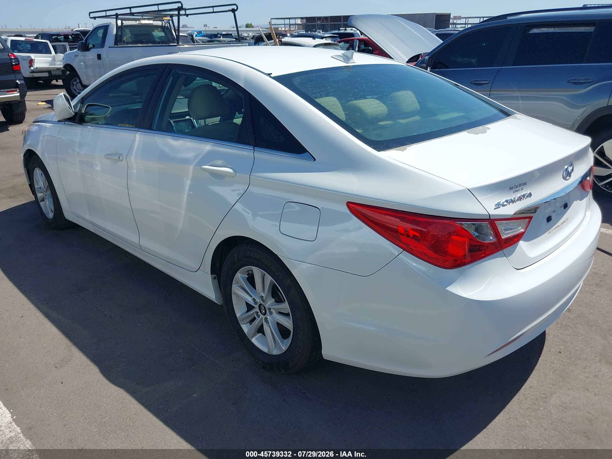 2013 Hyundai Sonata Gls White vin: 5NPEB4AC4DH801815