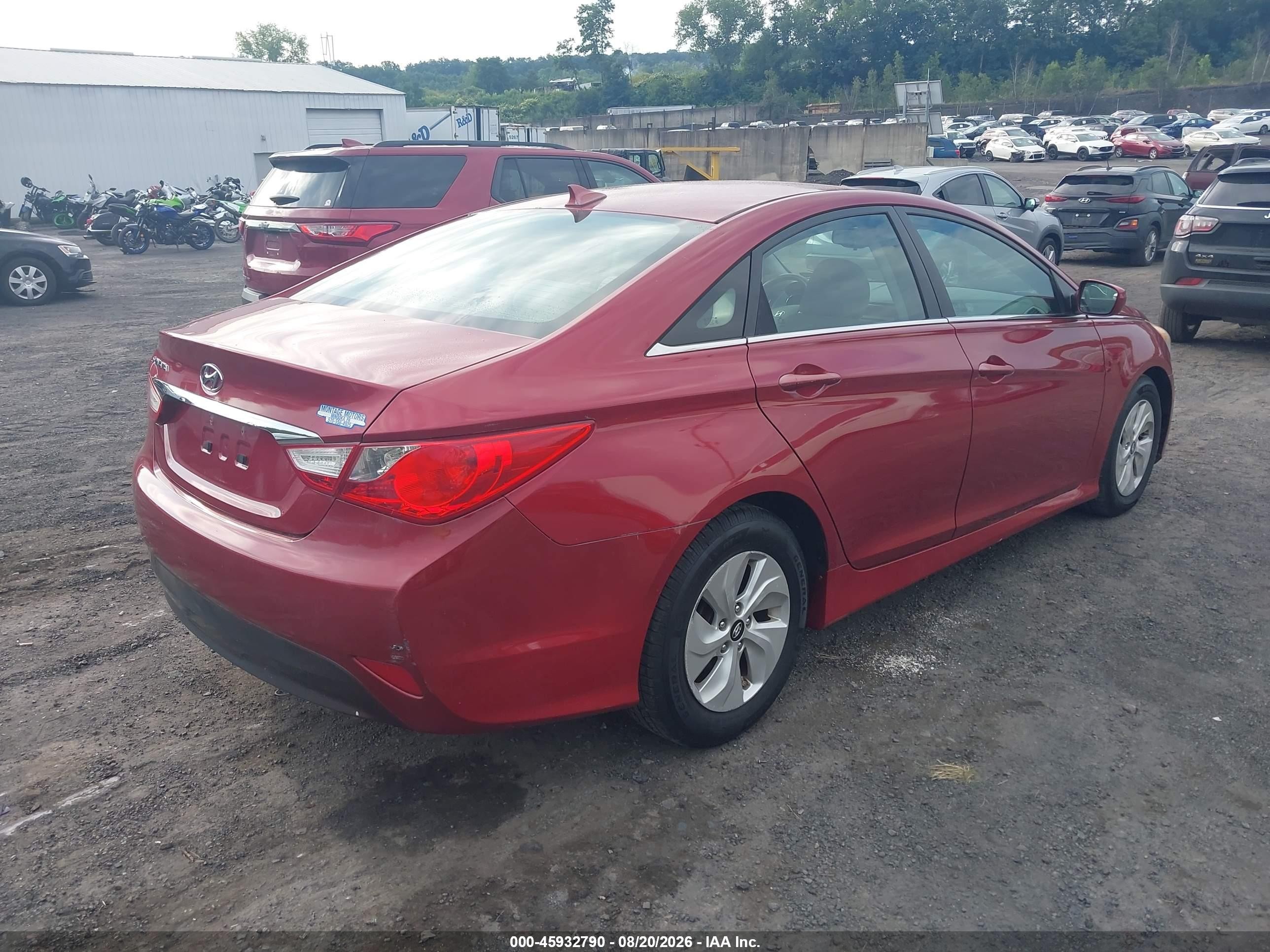 2014 Hyundai Sonata Gls Red vin: 5NPEB4AC4EH814419