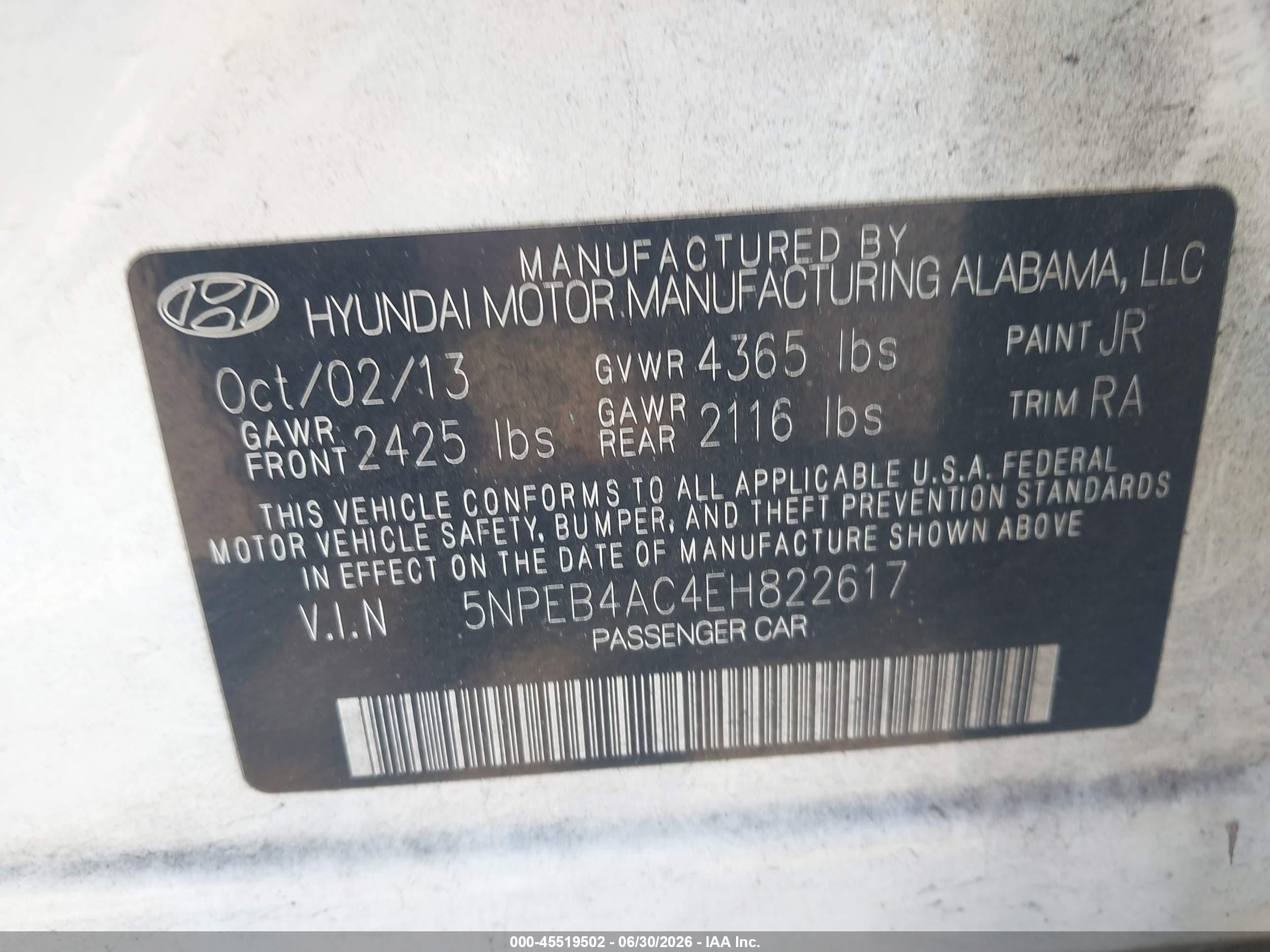 2014 Hyundai Sonata Gls White vin: 5NPEB4AC4EH822617