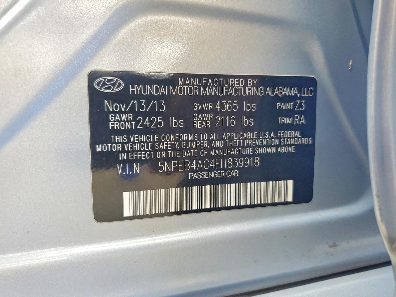 2014 Hyundai Sonata Gls Silver vin: 5NPEB4AC4EH839918