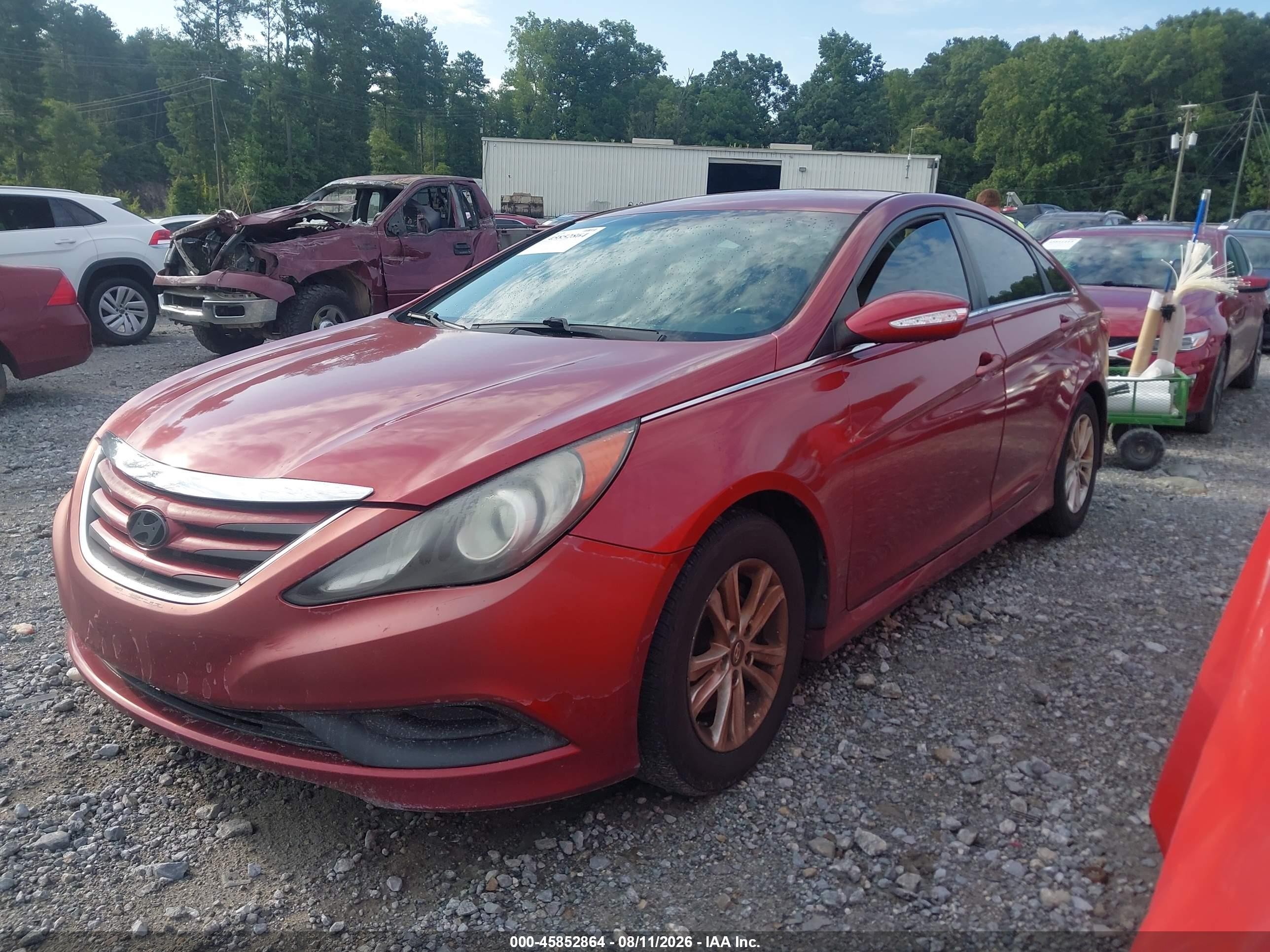 2014 Hyundai Sonata Gls Red vin: 5NPEB4AC4EH857755