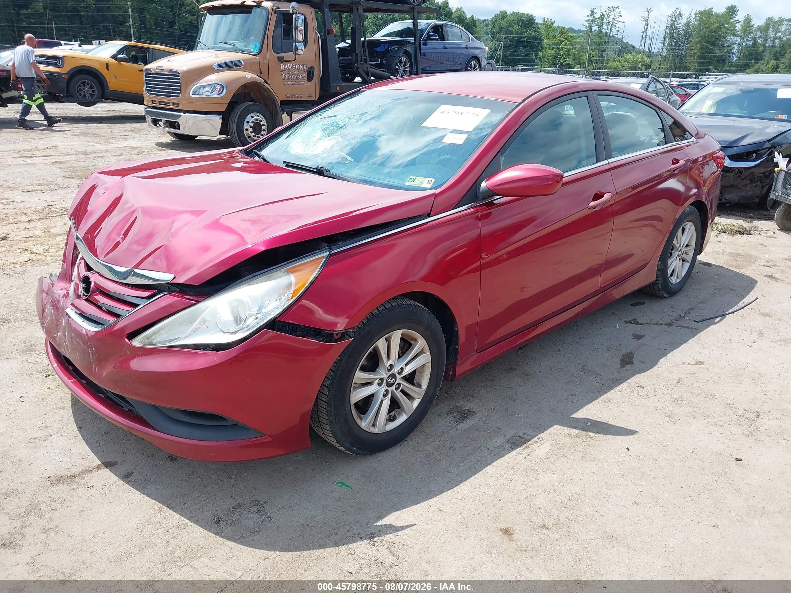 2014 Hyundai Sonata Gls Red vin: 5NPEB4AC4EH861093