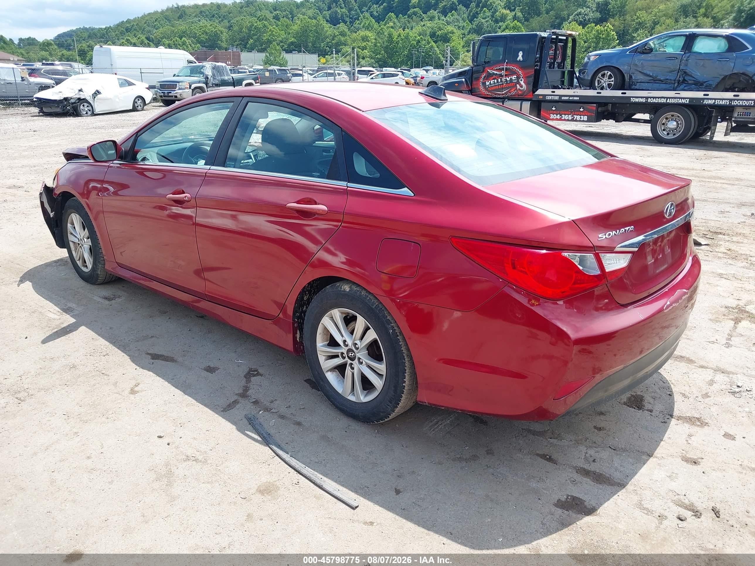 2014 Hyundai Sonata Gls Red vin: 5NPEB4AC4EH861093