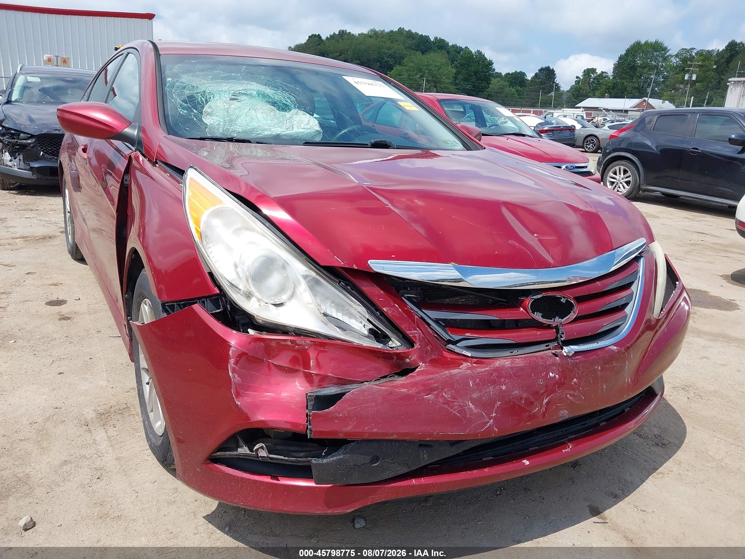 2014 Hyundai Sonata Gls Red vin: 5NPEB4AC4EH861093