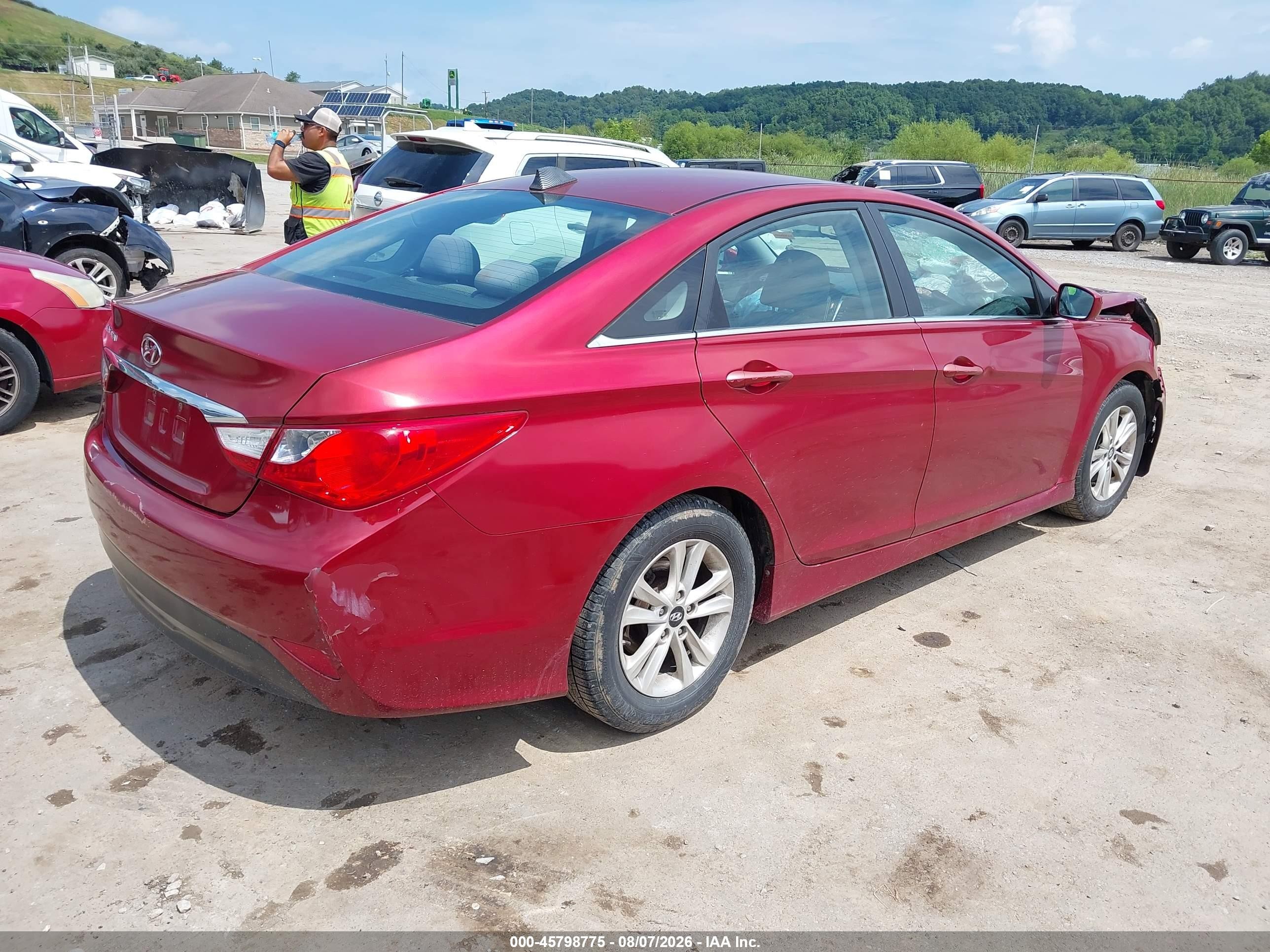 2014 Hyundai Sonata Gls Red vin: 5NPEB4AC4EH861093