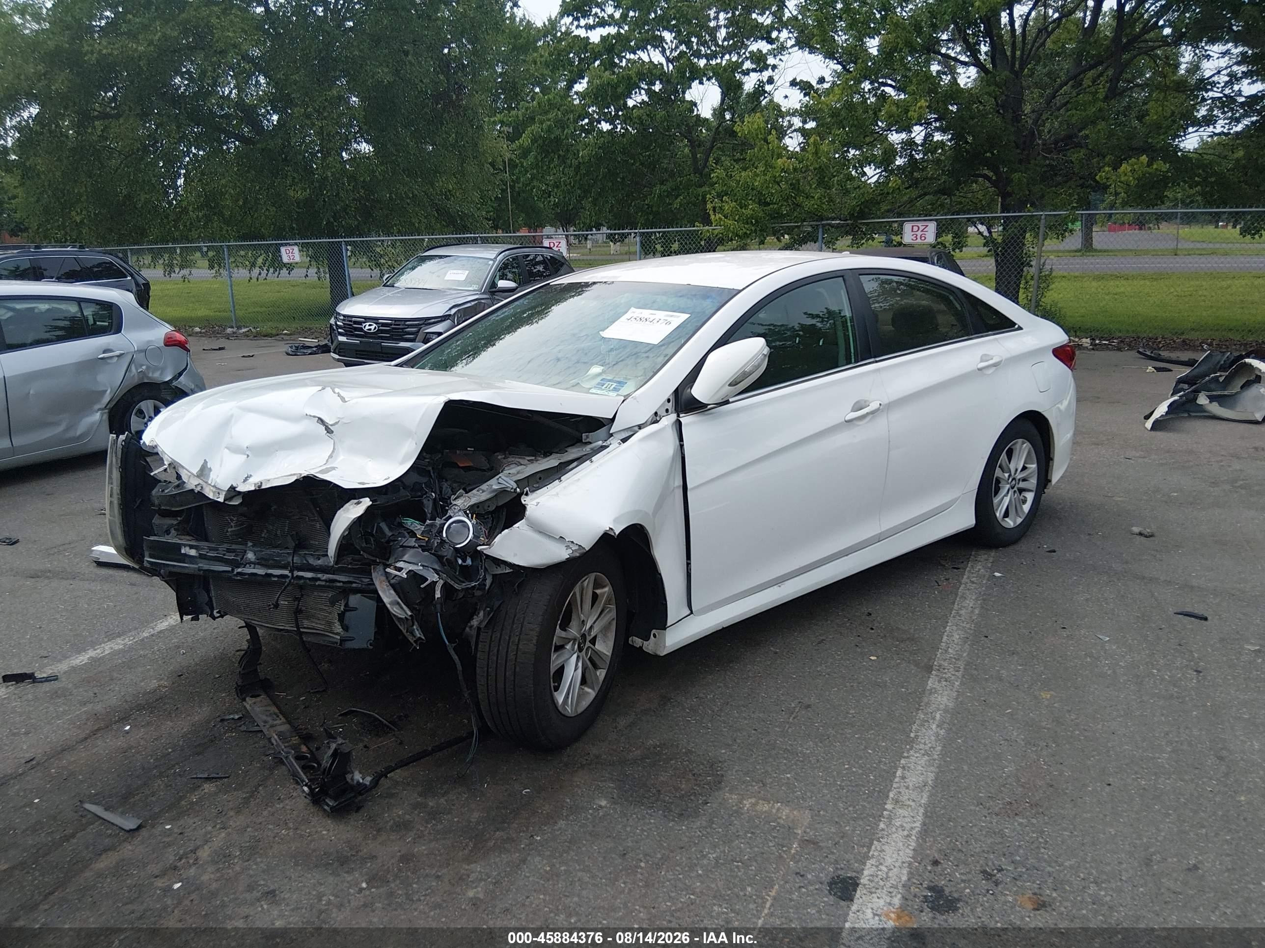 2014 Hyundai Sonata Gls White vin: 5NPEB4AC4EH870294