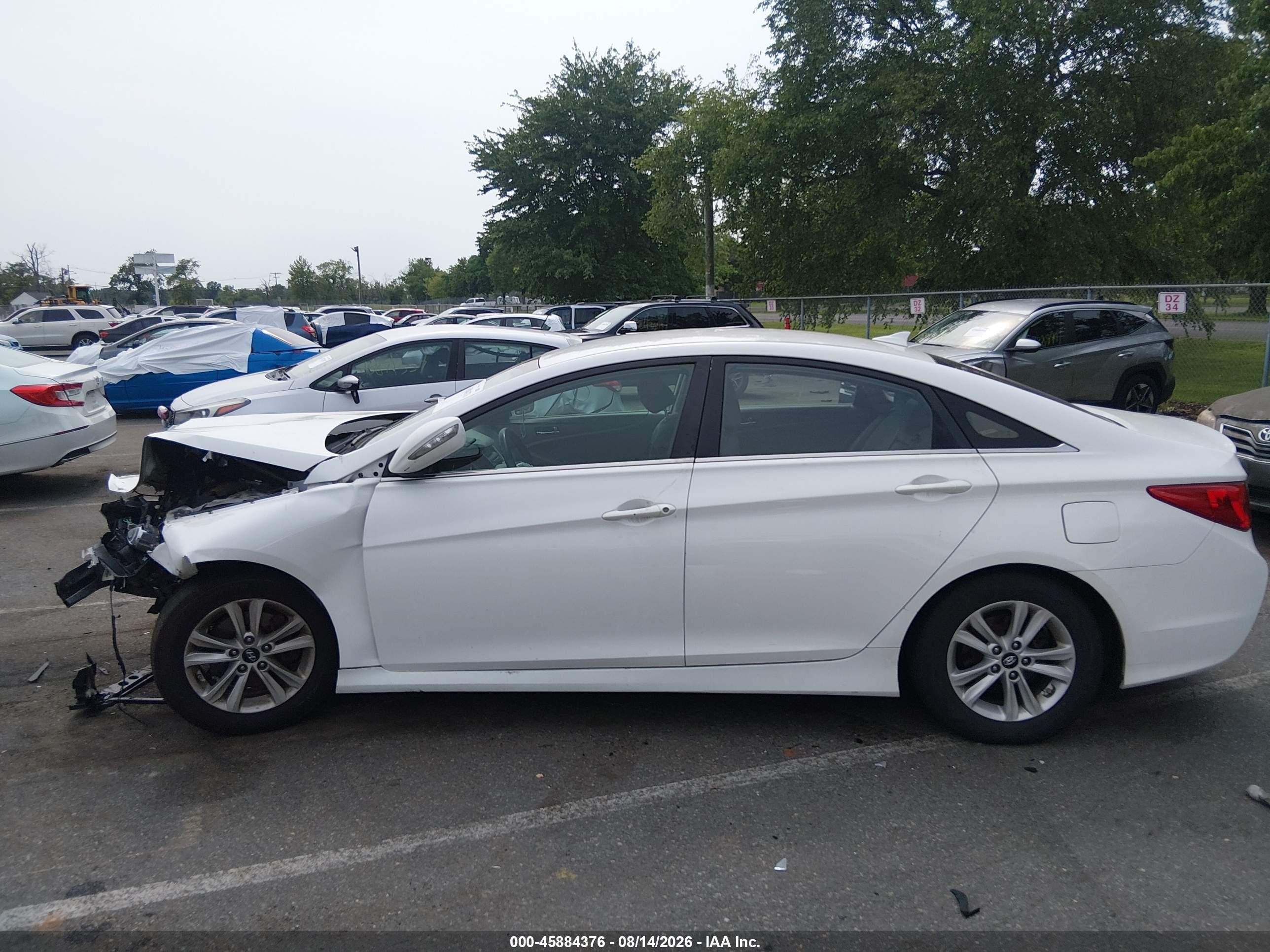 2014 Hyundai Sonata Gls White vin: 5NPEB4AC4EH870294