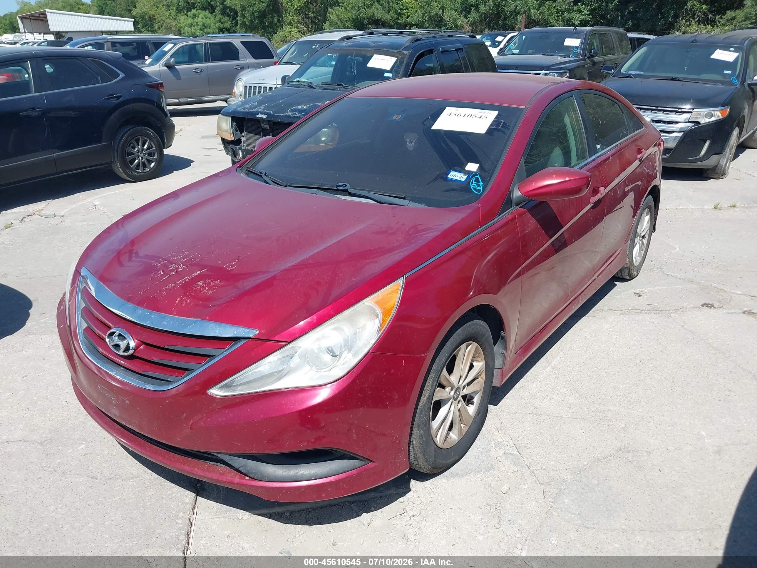 2014 Hyundai Sonata Gls Burgundy vin: 5NPEB4AC4EH881151