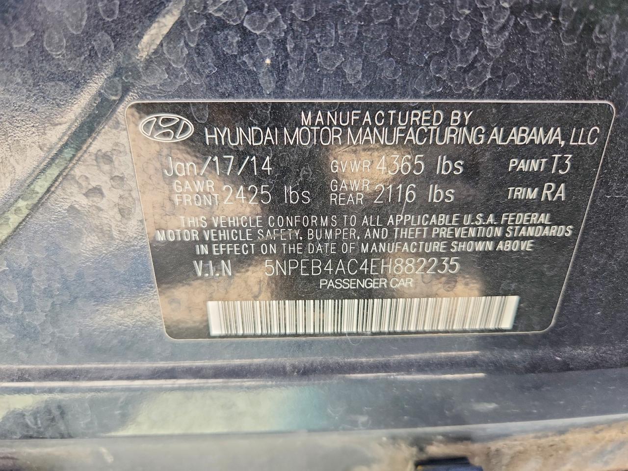 2014 Hyundai Sonata Gls Black vin: 5NPEB4AC4EH882235