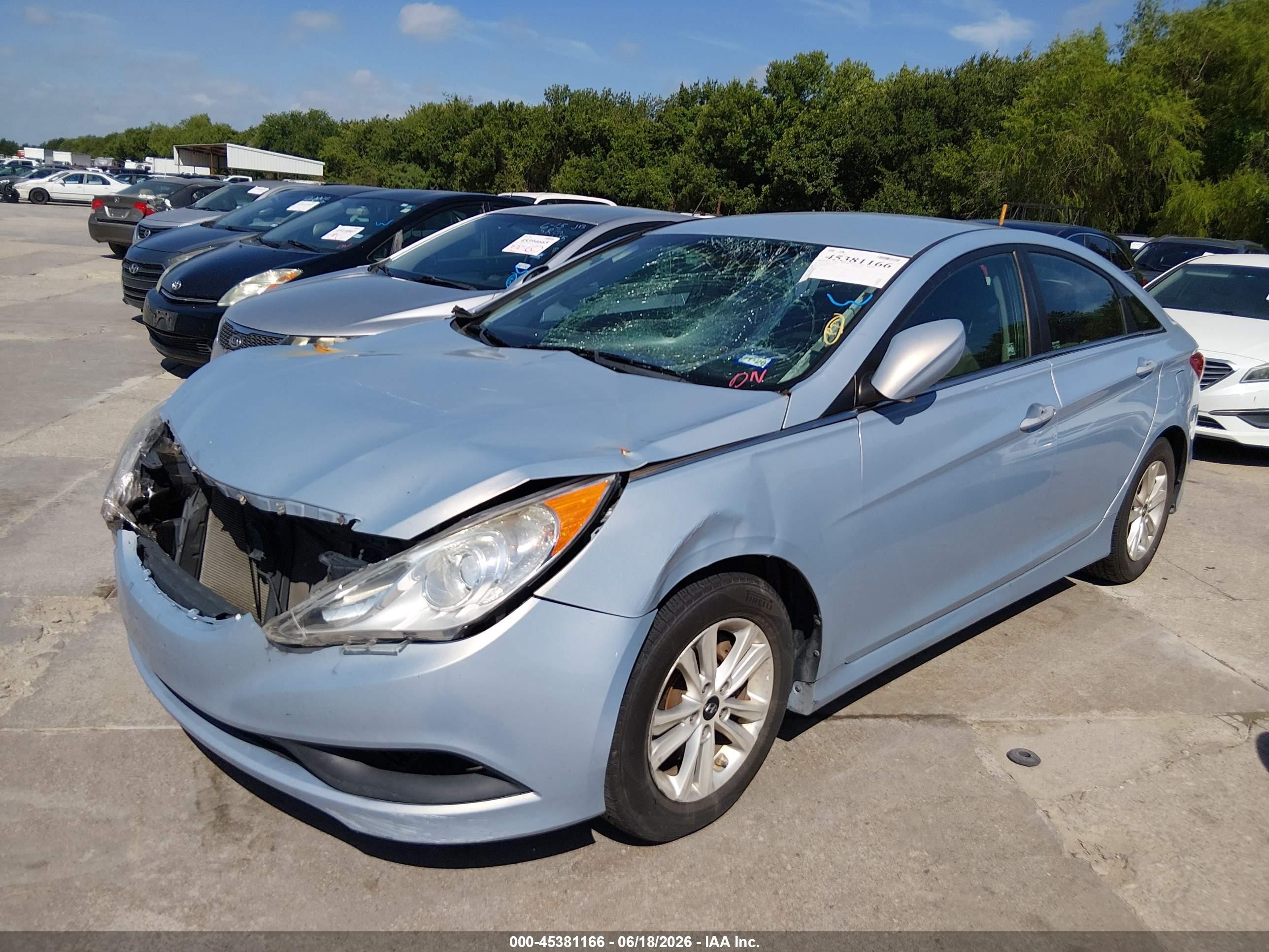 2014 Hyundai Sonata Gls Light Blue vin: 5NPEB4AC4EH900829