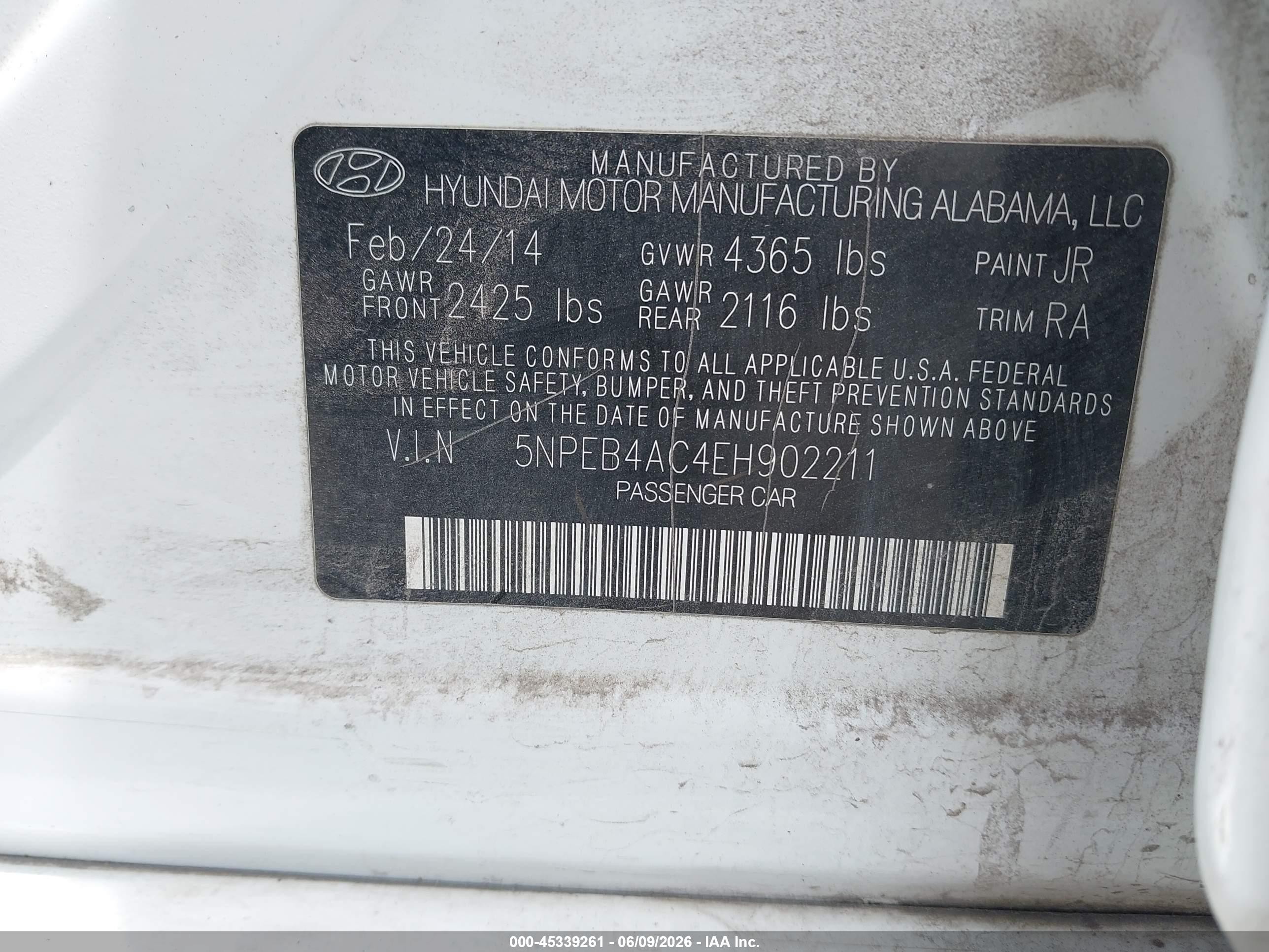 2014 Hyundai Sonata Gls Белый vin: 5NPEB4AC4EH902211