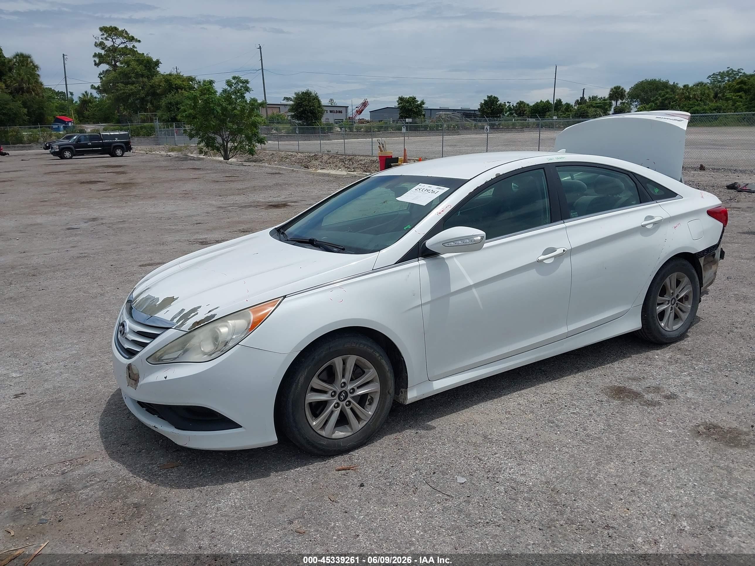 2014 Hyundai Sonata Gls Белый vin: 5NPEB4AC4EH902211