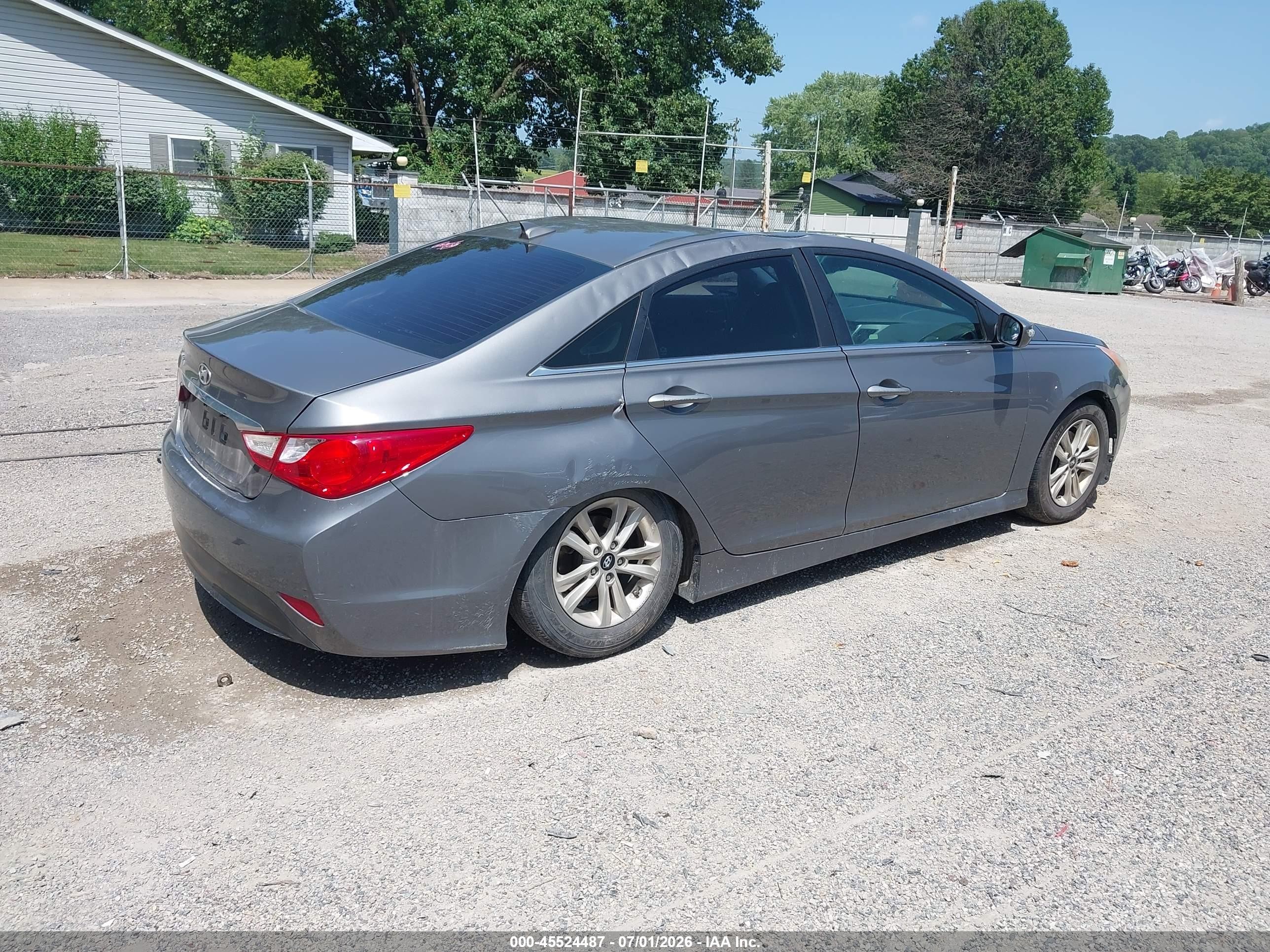 2014 Hyundai Sonata Gls Gray vin: 5NPEB4AC4EH907943