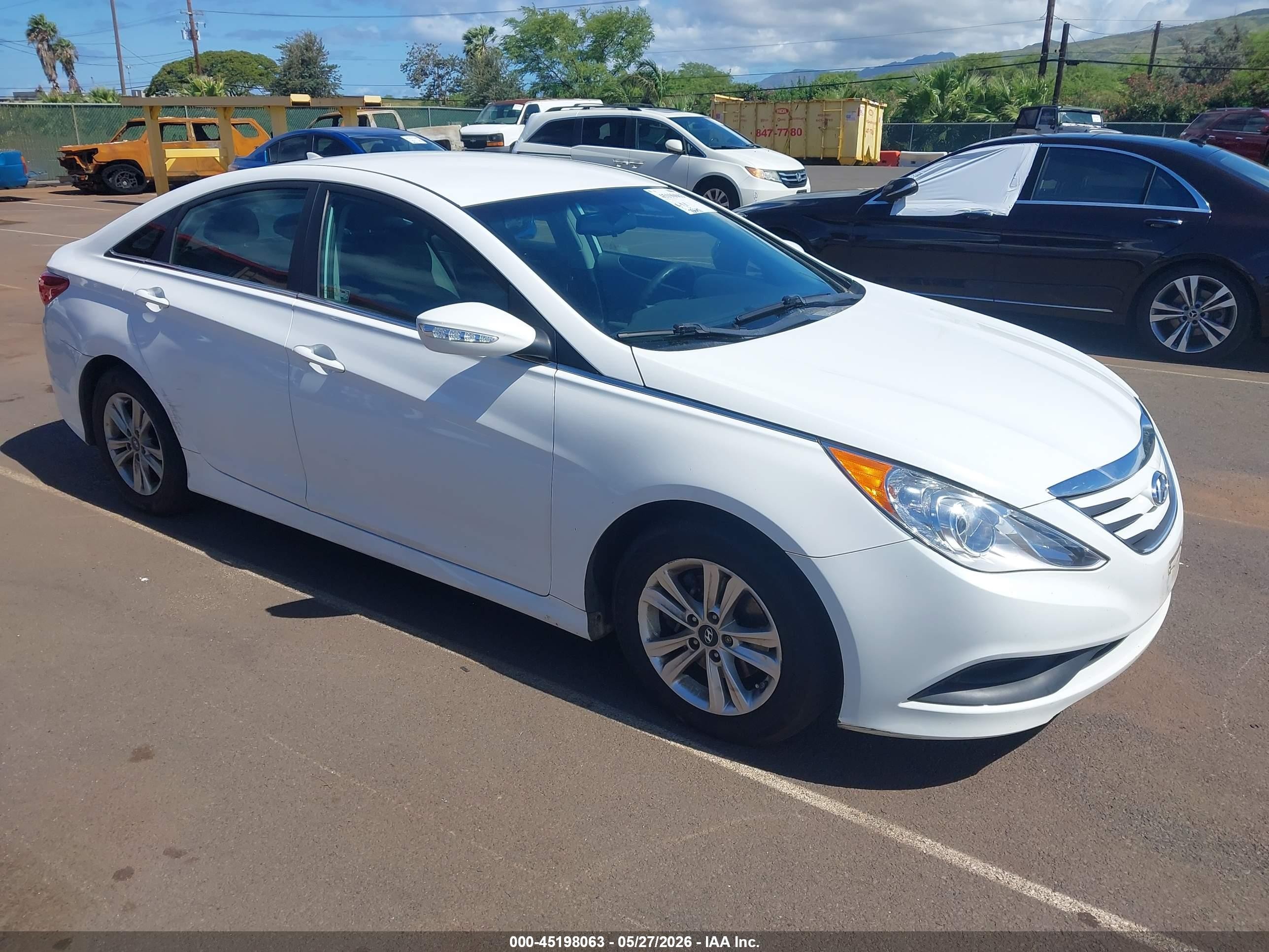 2014 Hyundai Sonata Gls White vin: 5NPEB4AC4EH926055