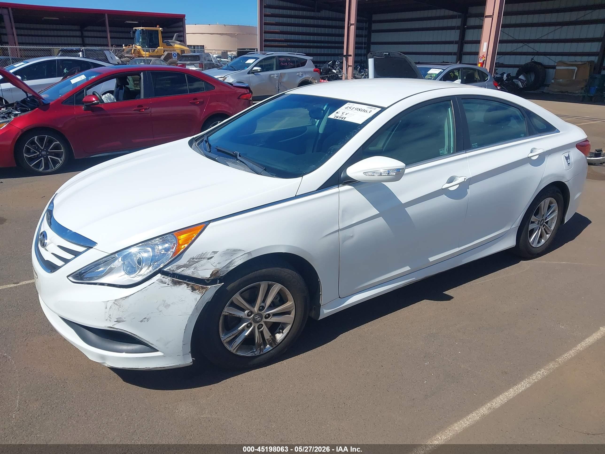 2014 Hyundai Sonata Gls White vin: 5NPEB4AC4EH926055