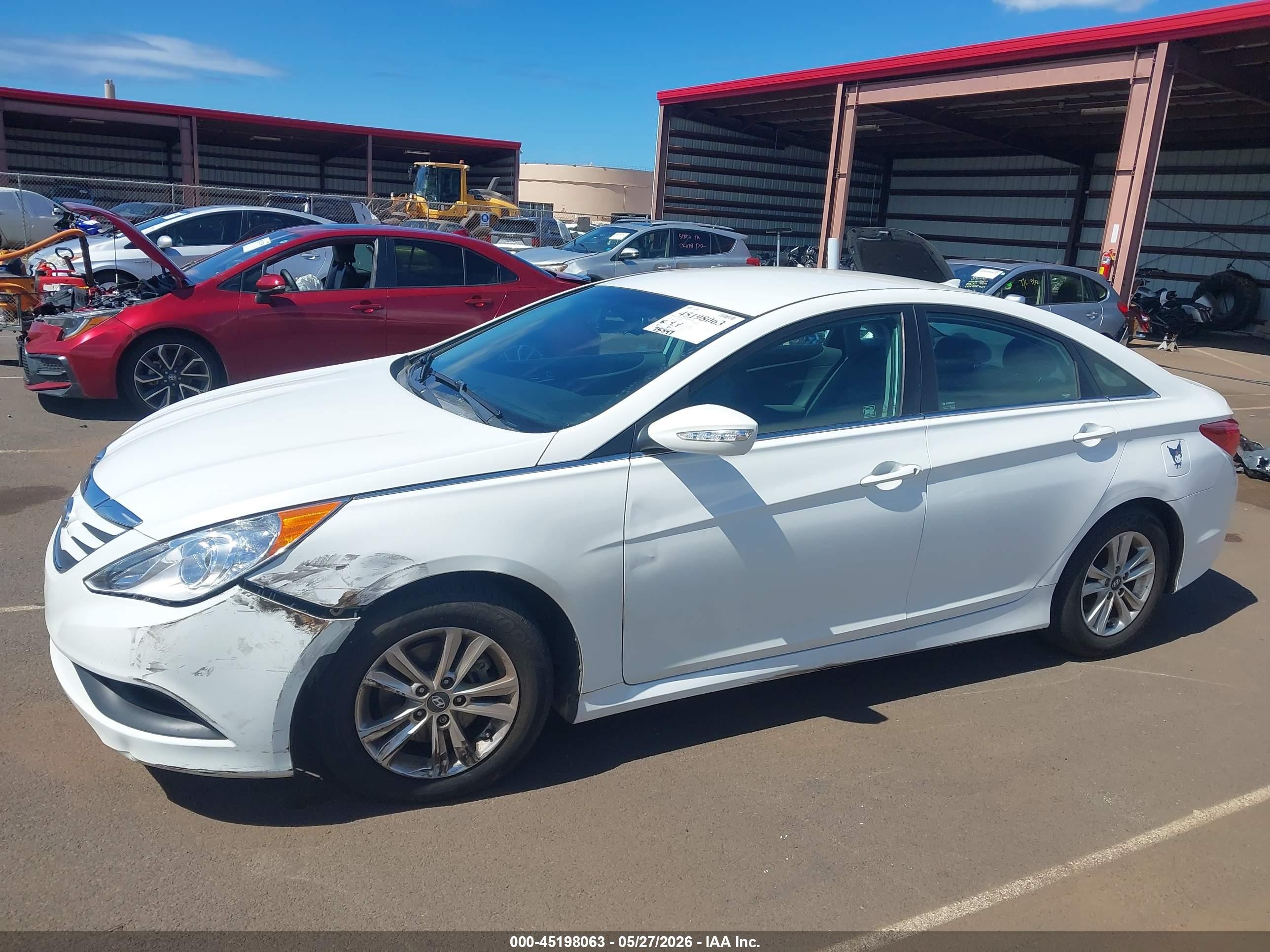 2014 Hyundai Sonata Gls White vin: 5NPEB4AC4EH926055