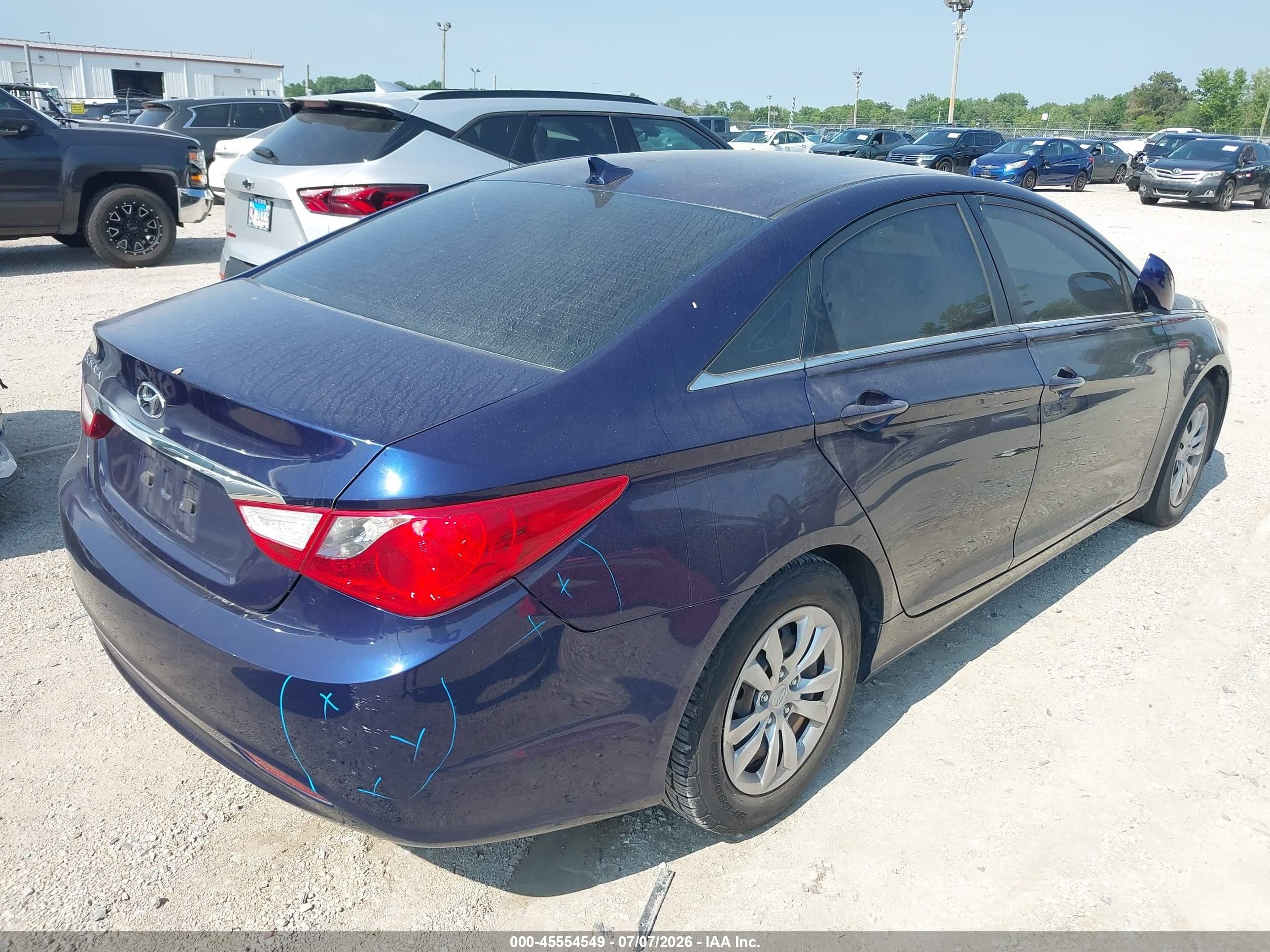 2011 Hyundai Sonata Gls Blue vin: 5NPEB4AC5BH053573