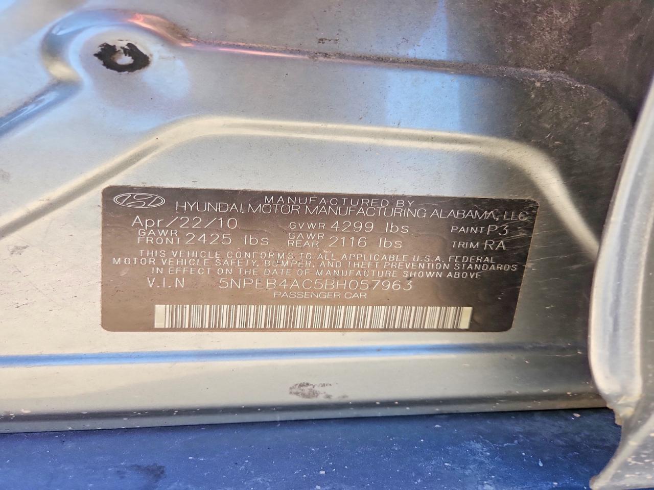 2011 Hyundai Sonata Gls Серебряный vin: 5NPEB4AC5BH057963