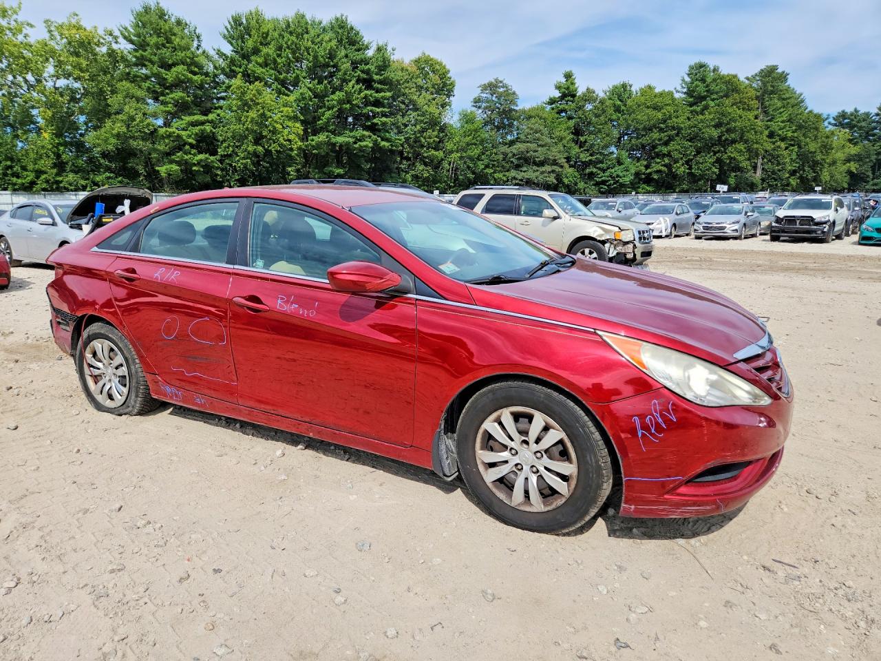 2011 Hyundai Sonata Gls Red vin: 5NPEB4AC5BH229442