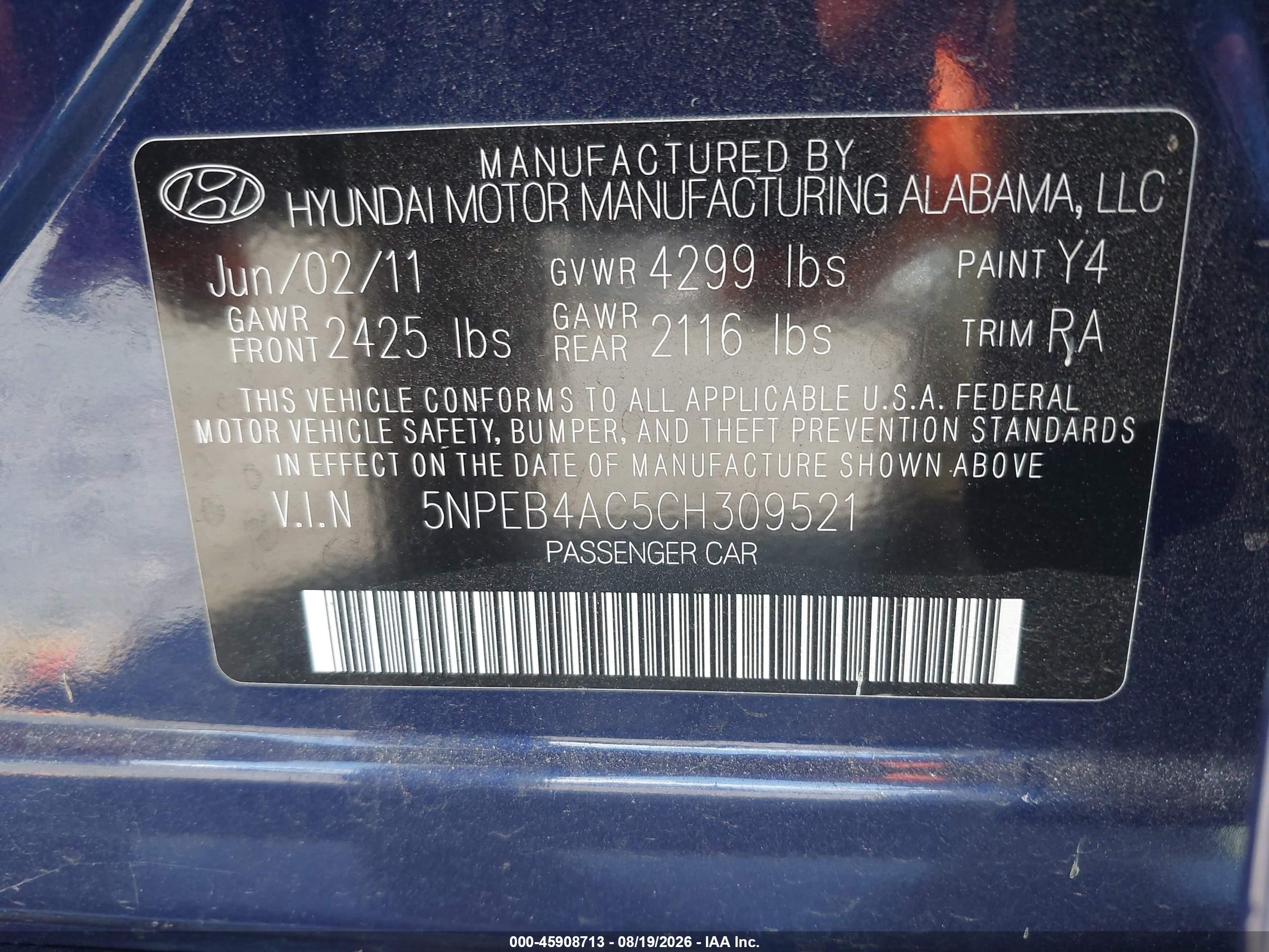 2012 Hyundai Sonata Gls Фиолетовый vin: 5NPEB4AC5CH309521