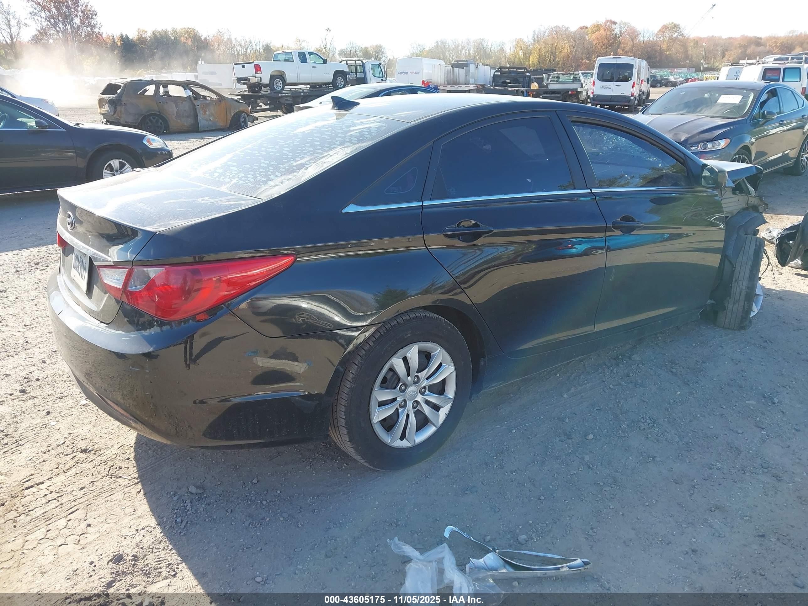 2012 Hyundai Sonata Gls Черный vin: 5NPEB4AC5CH326206