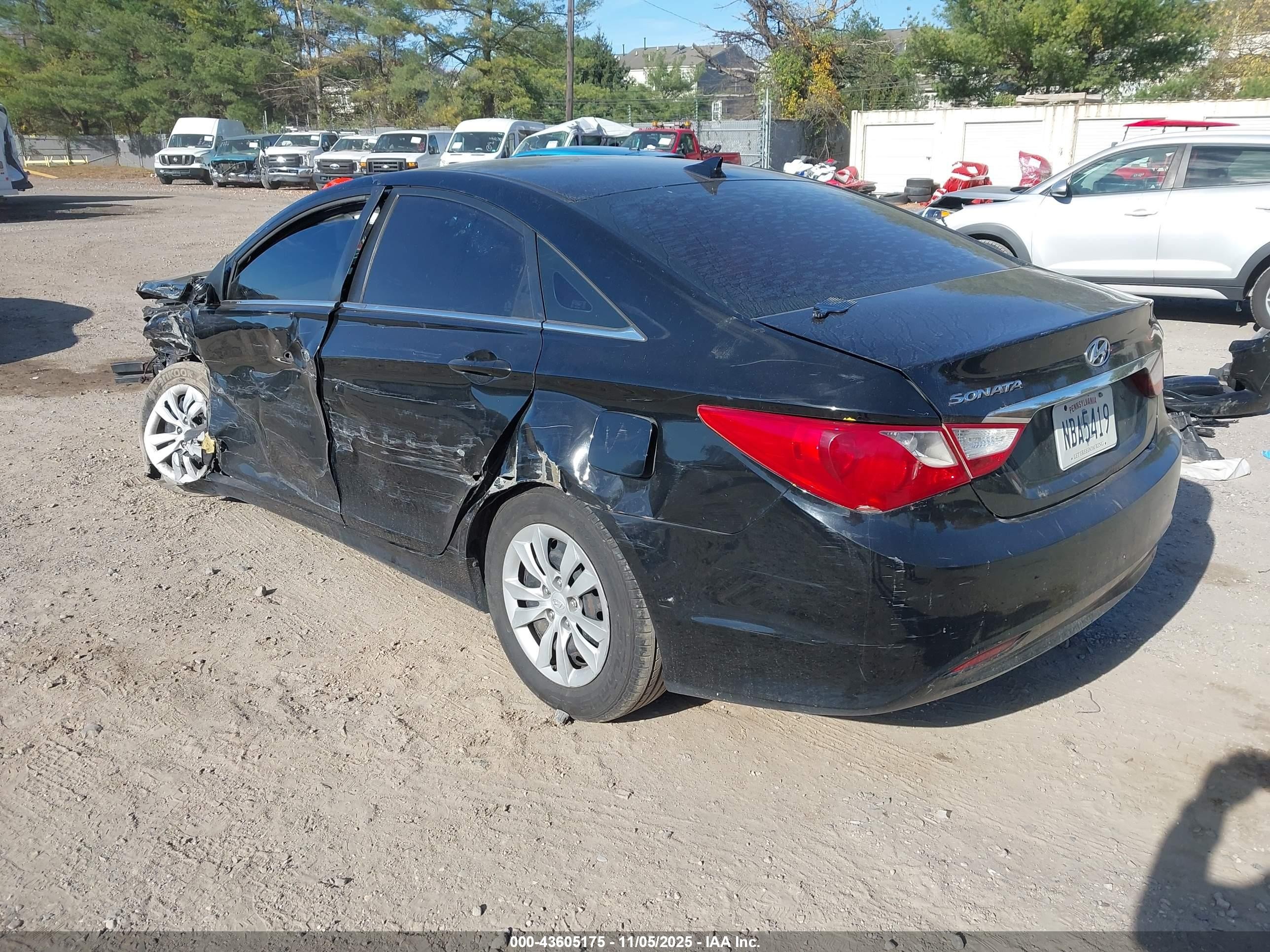 2012 Hyundai Sonata Gls Черный vin: 5NPEB4AC5CH326206