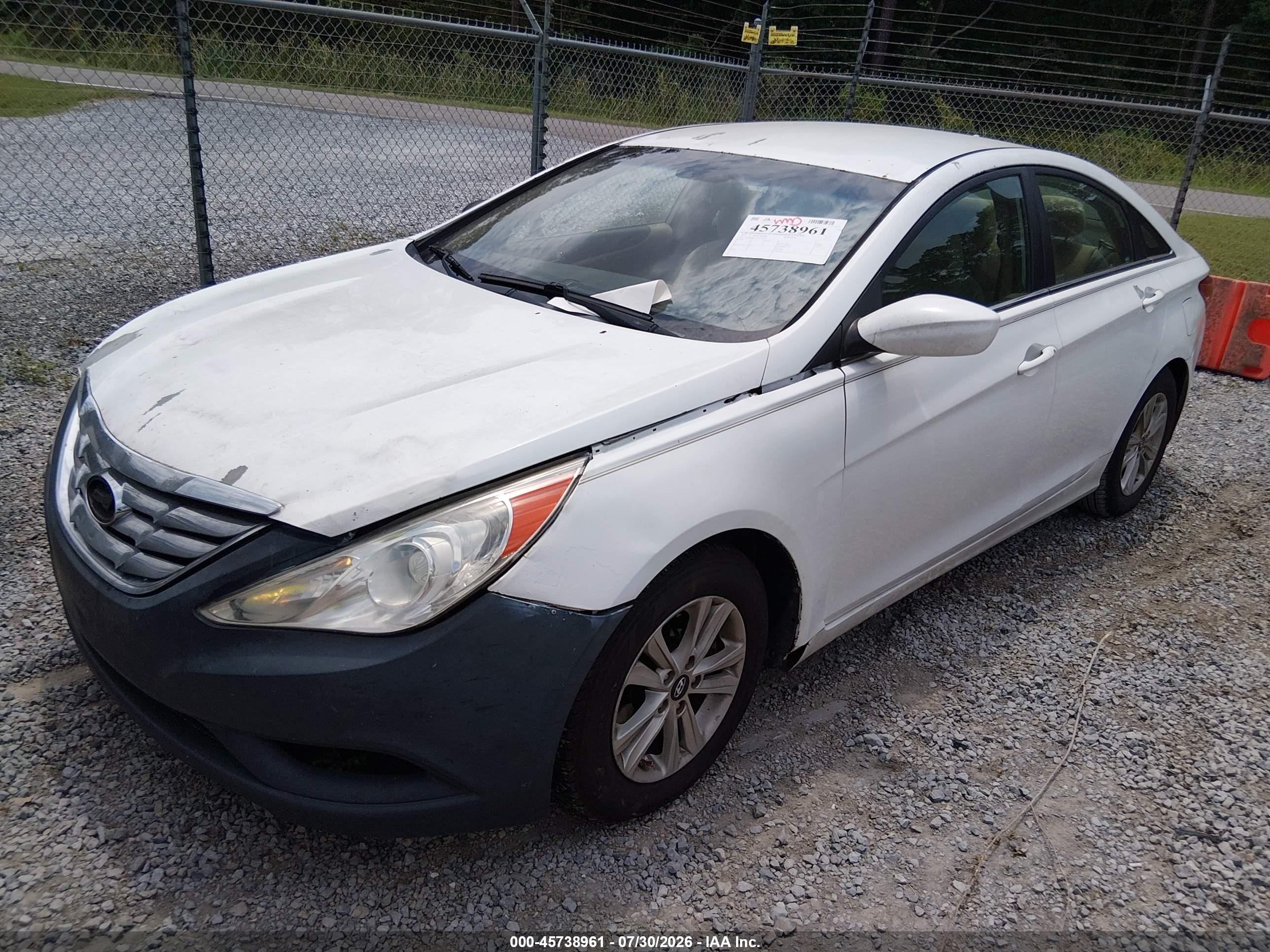 2012 Hyundai Sonata Gls White vin: 5NPEB4AC5CH379939