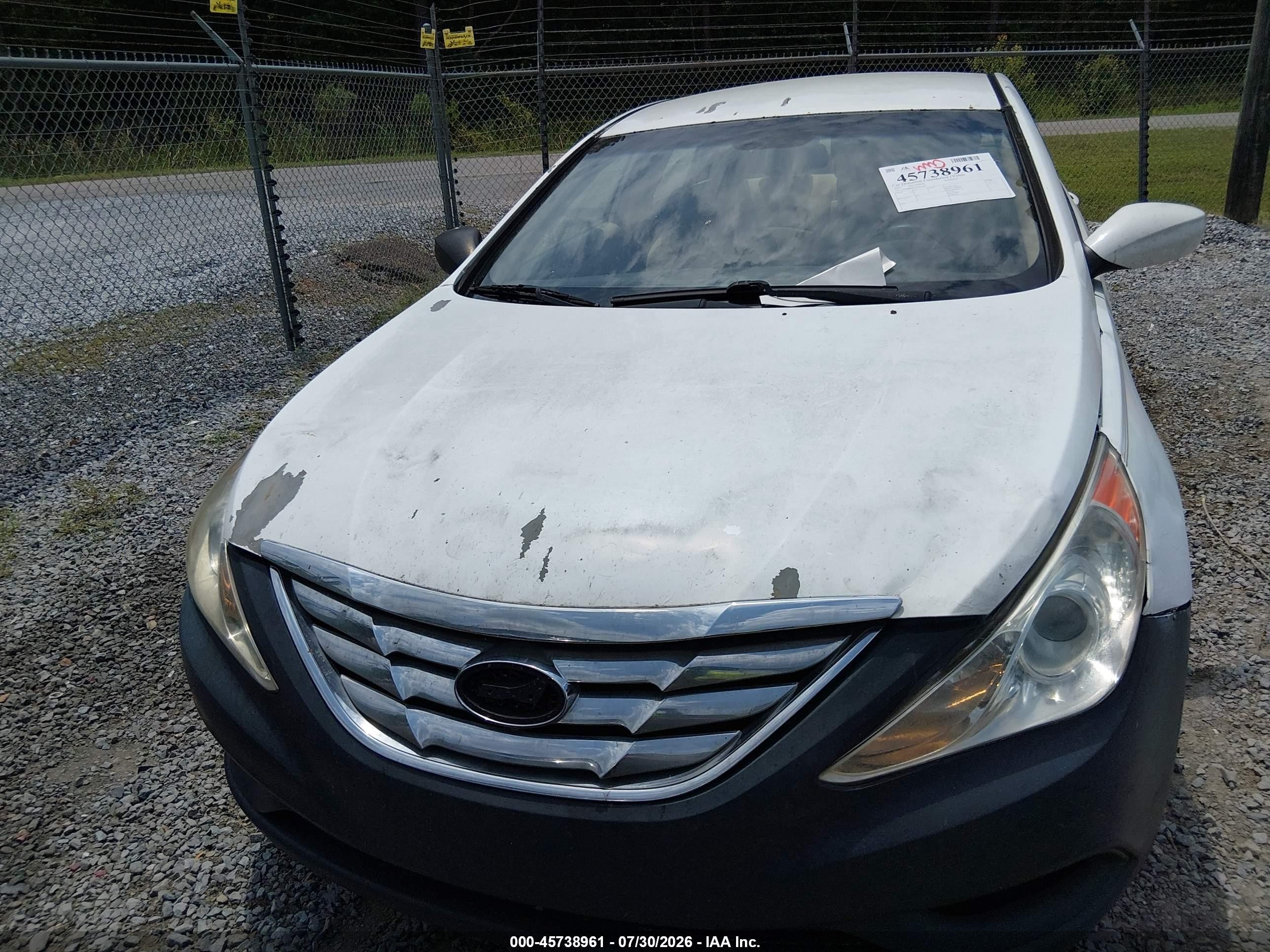 2012 Hyundai Sonata Gls White vin: 5NPEB4AC5CH379939