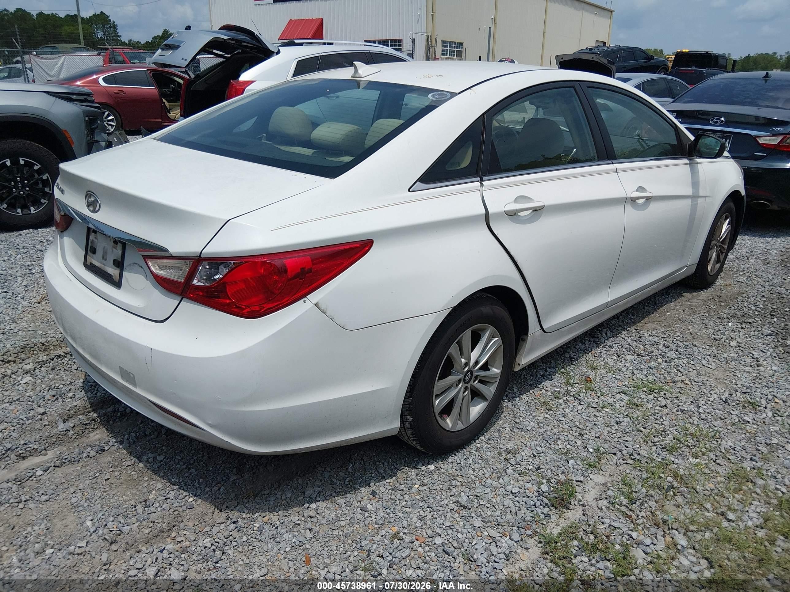 2012 Hyundai Sonata Gls White vin: 5NPEB4AC5CH379939