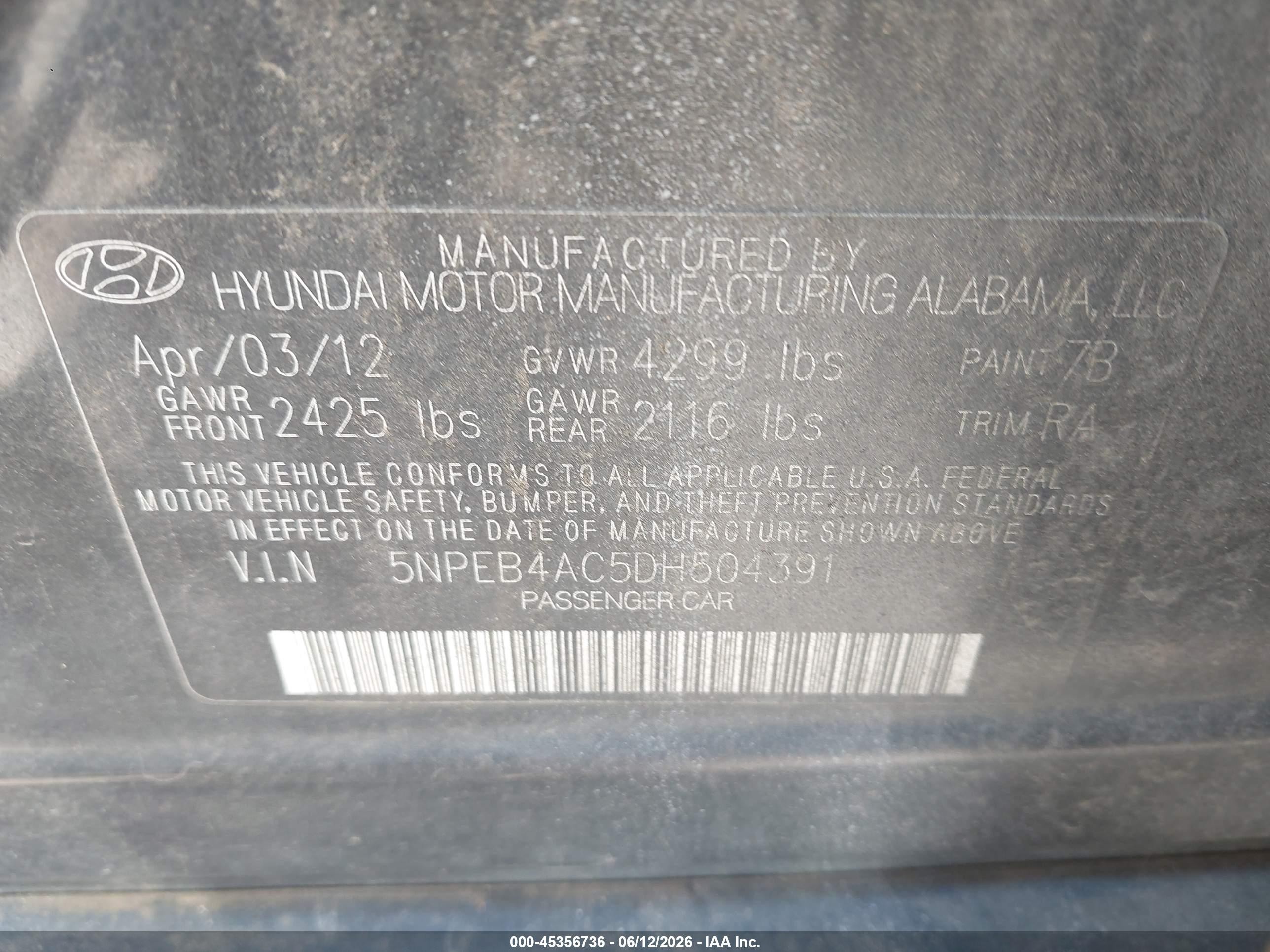 2013 Hyundai Sonata Gls Black vin: 5NPEB4AC5DH504391