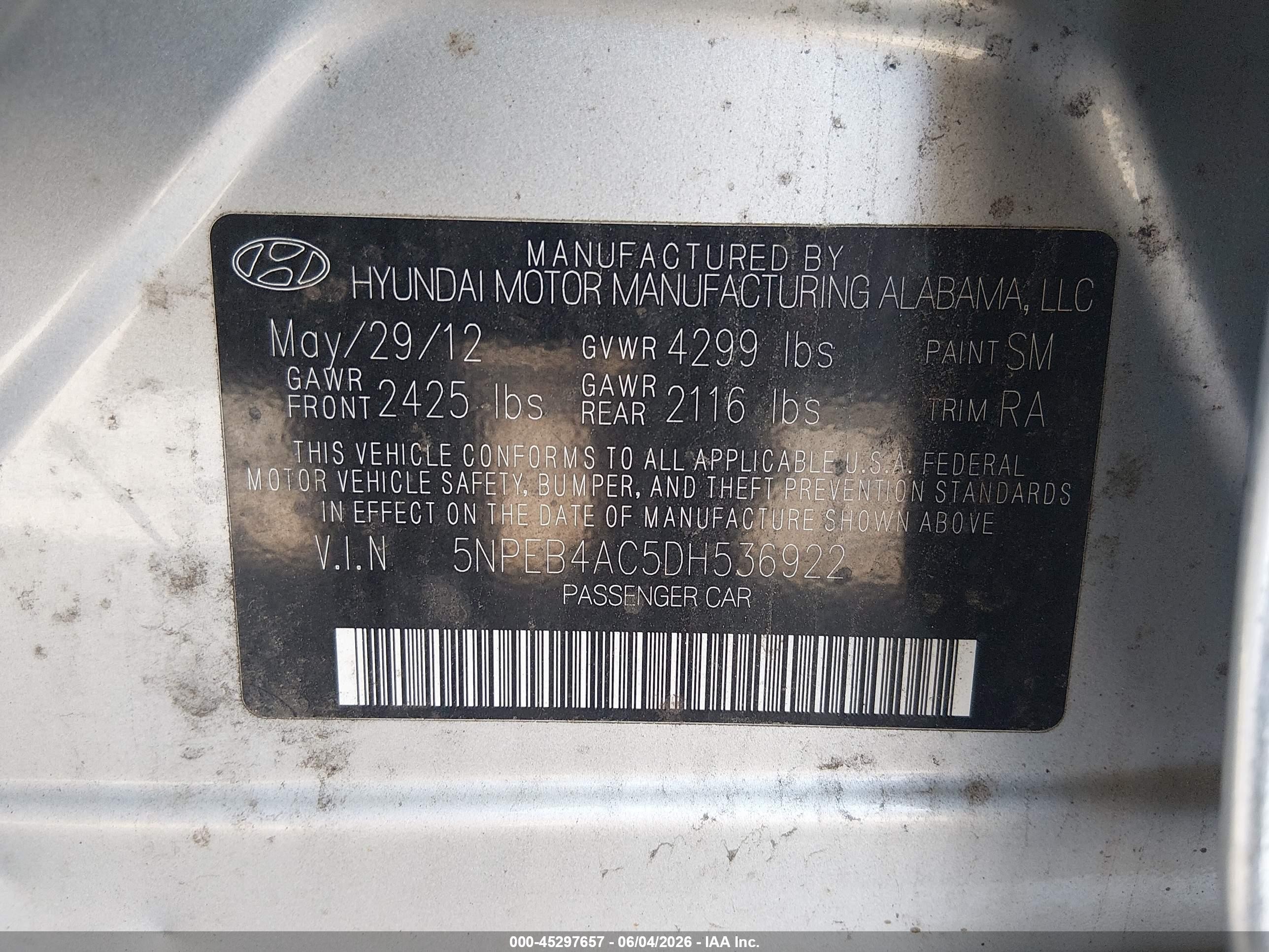 2013 Hyundai Sonata Gls Silver vin: 5NPEB4AC5DH536922