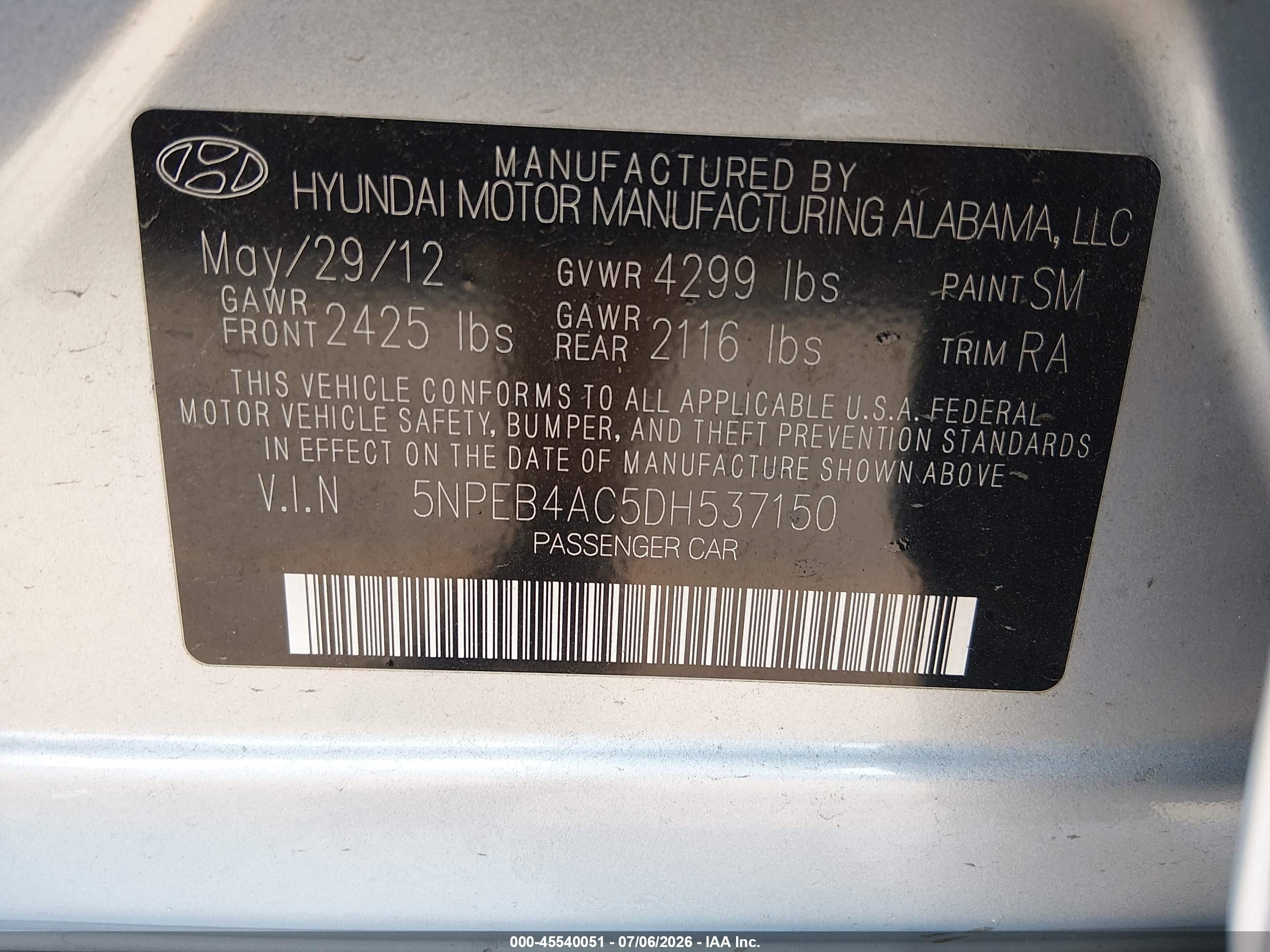 2013 Hyundai Sonata Gls Silver vin: 5NPEB4AC5DH537150