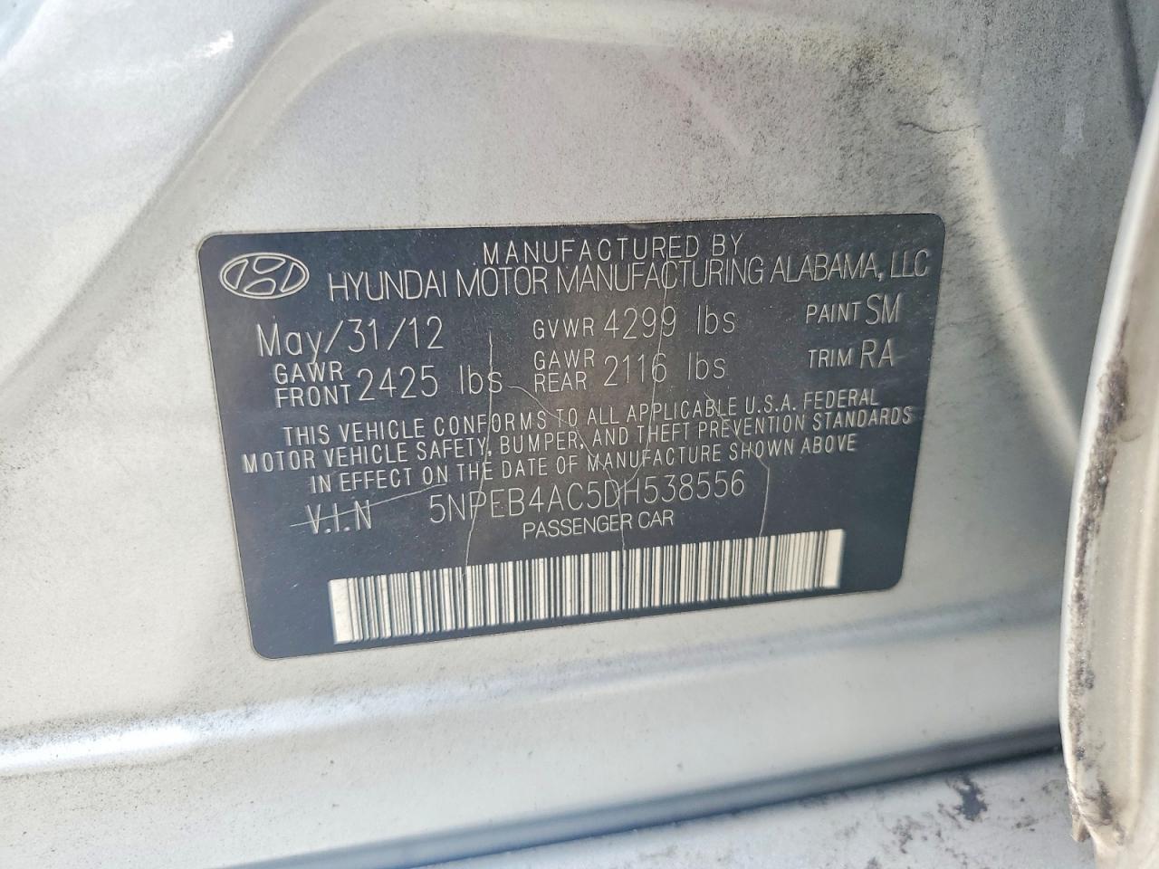 2013 Hyundai Sonata Gls Серебряный vin: 5NPEB4AC5DH538556