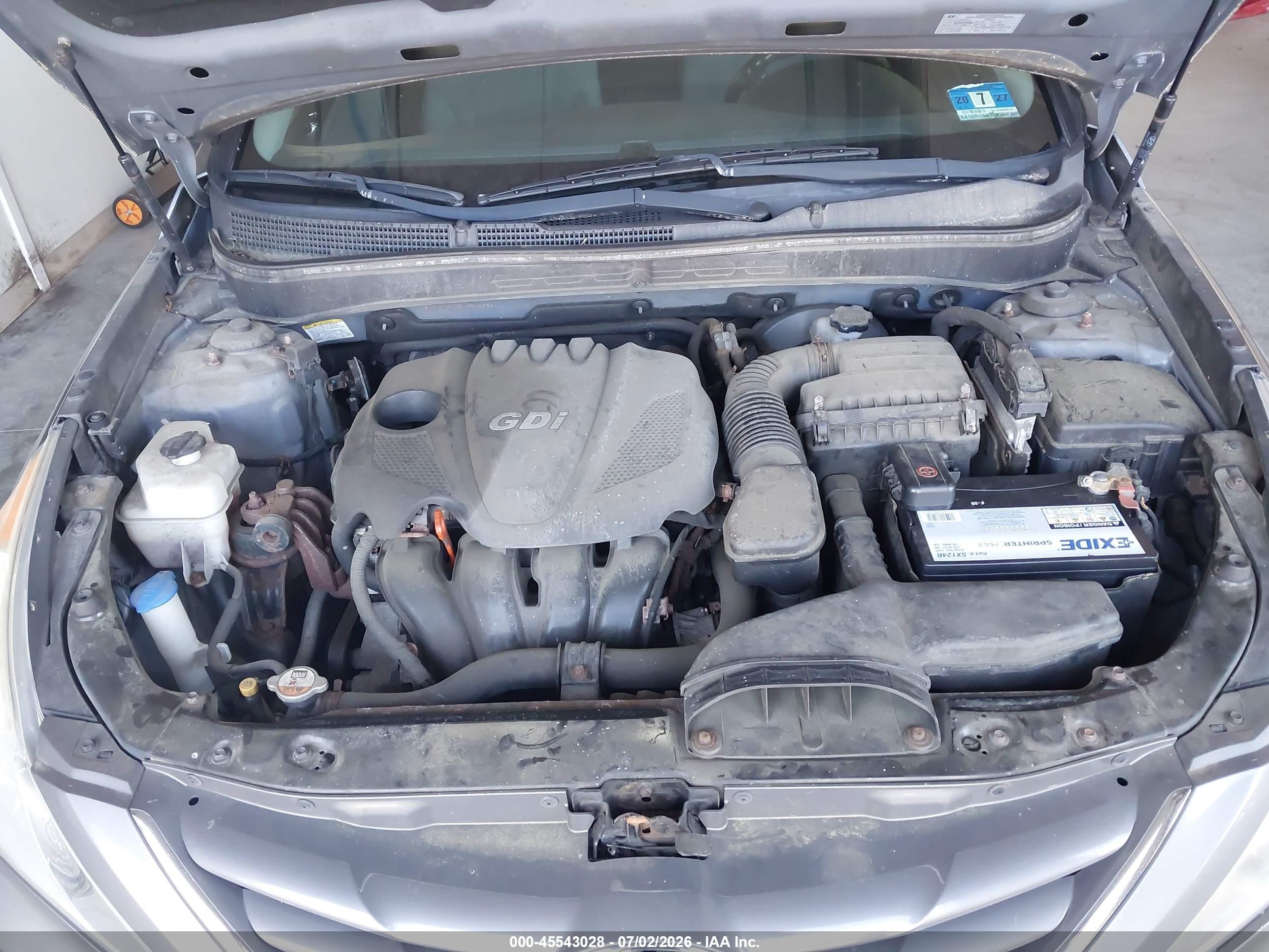 2013 Hyundai Sonata Gls Серый vin: 5NPEB4AC5DH561884