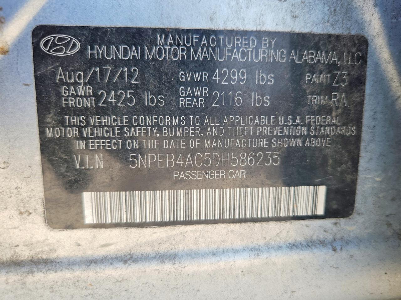 2013 Hyundai Sonata Gls Silver vin: 5NPEB4AC5DH586235