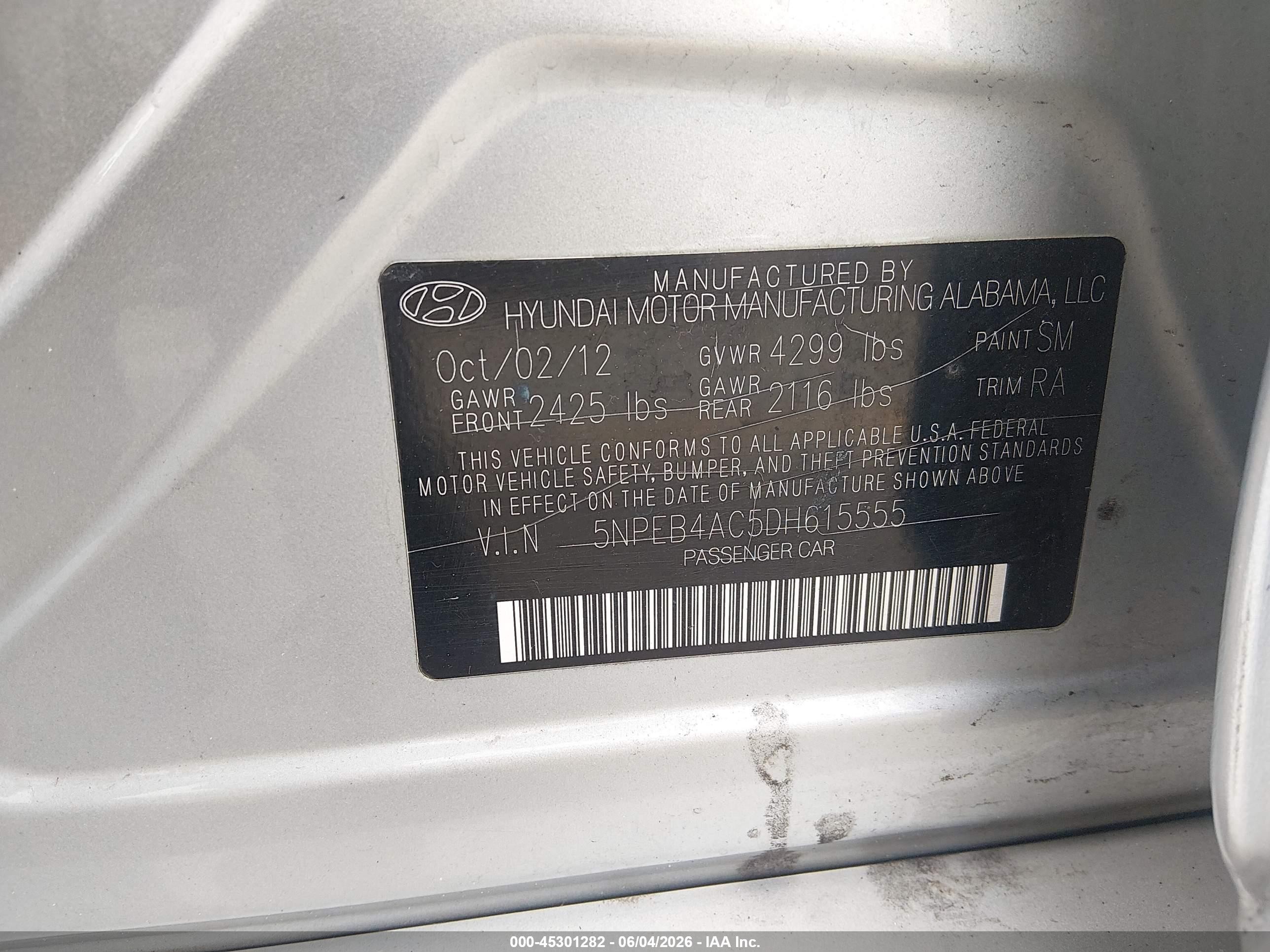 2013 Hyundai Sonata Gls Silver vin: 5NPEB4AC5DH615555