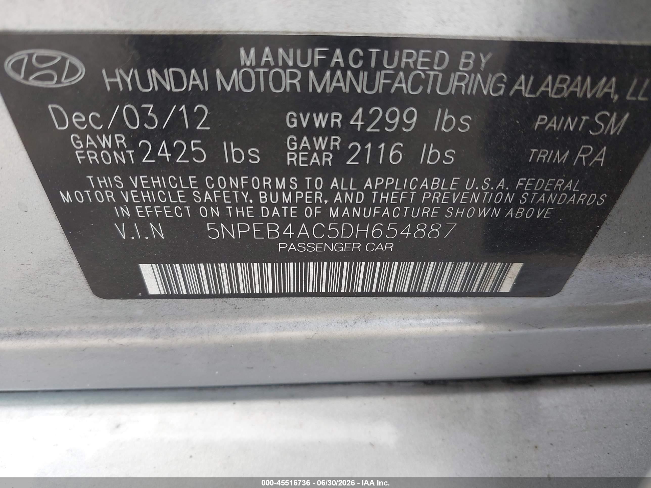 2013 Hyundai Sonata Gls Silver vin: 5NPEB4AC5DH654887