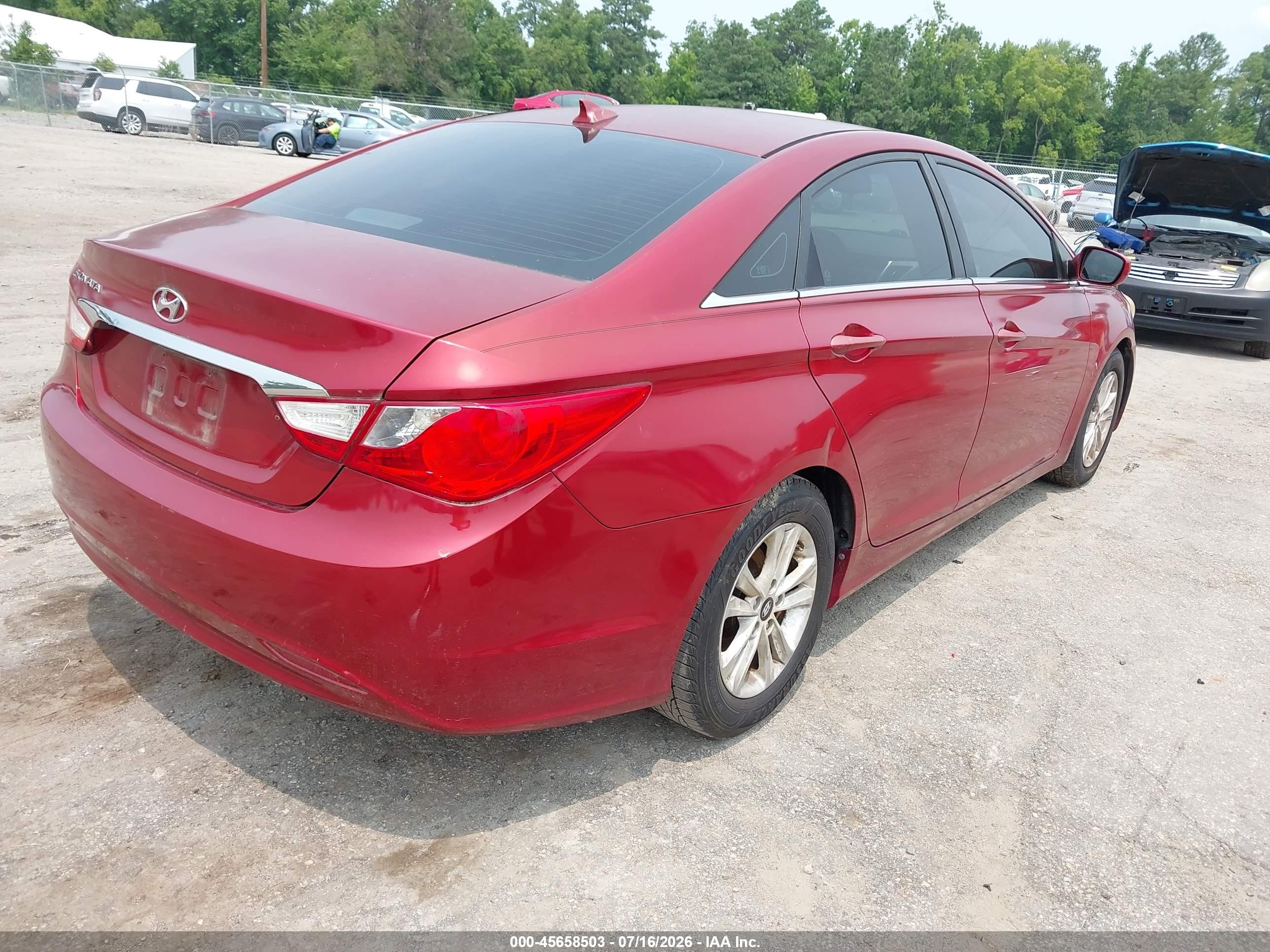 2013 Hyundai Sonata Gls Red vin: 5NPEB4AC5DH661077